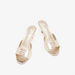 Elle Women's Textured Sandals with Embellished Metal Logo Trim and Stiletto Heels-Women%27s Heel Sandals-thumbnailMobile-2