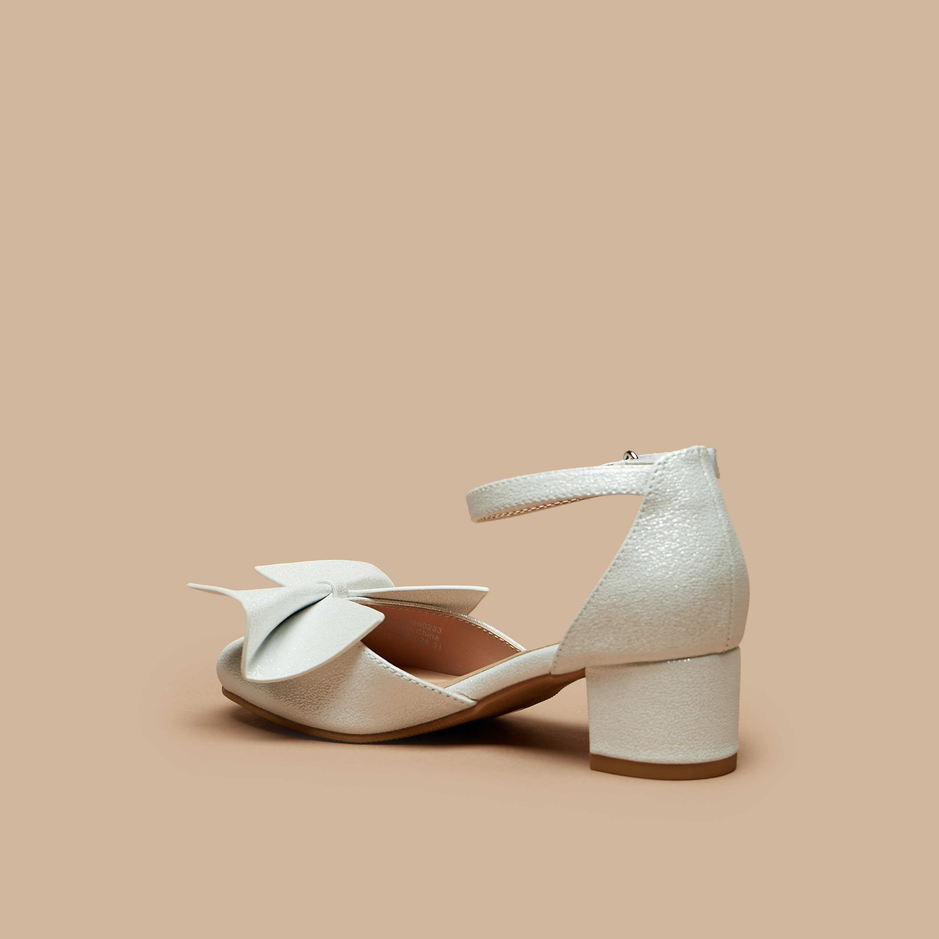 حذاء باليرينا بحزام حول الكاحل وكعب سميك وفيونكة من سيليست-girls-shoes-sandals-image-2