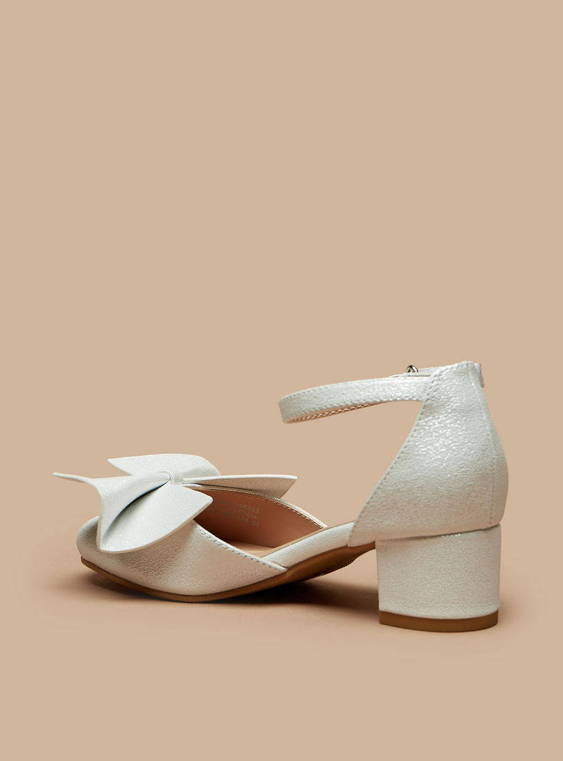 حذاء باليرينا بحزام حول الكاحل وكعب سميك وفيونكة من سيليست-girls-shoes-sandals-image-2