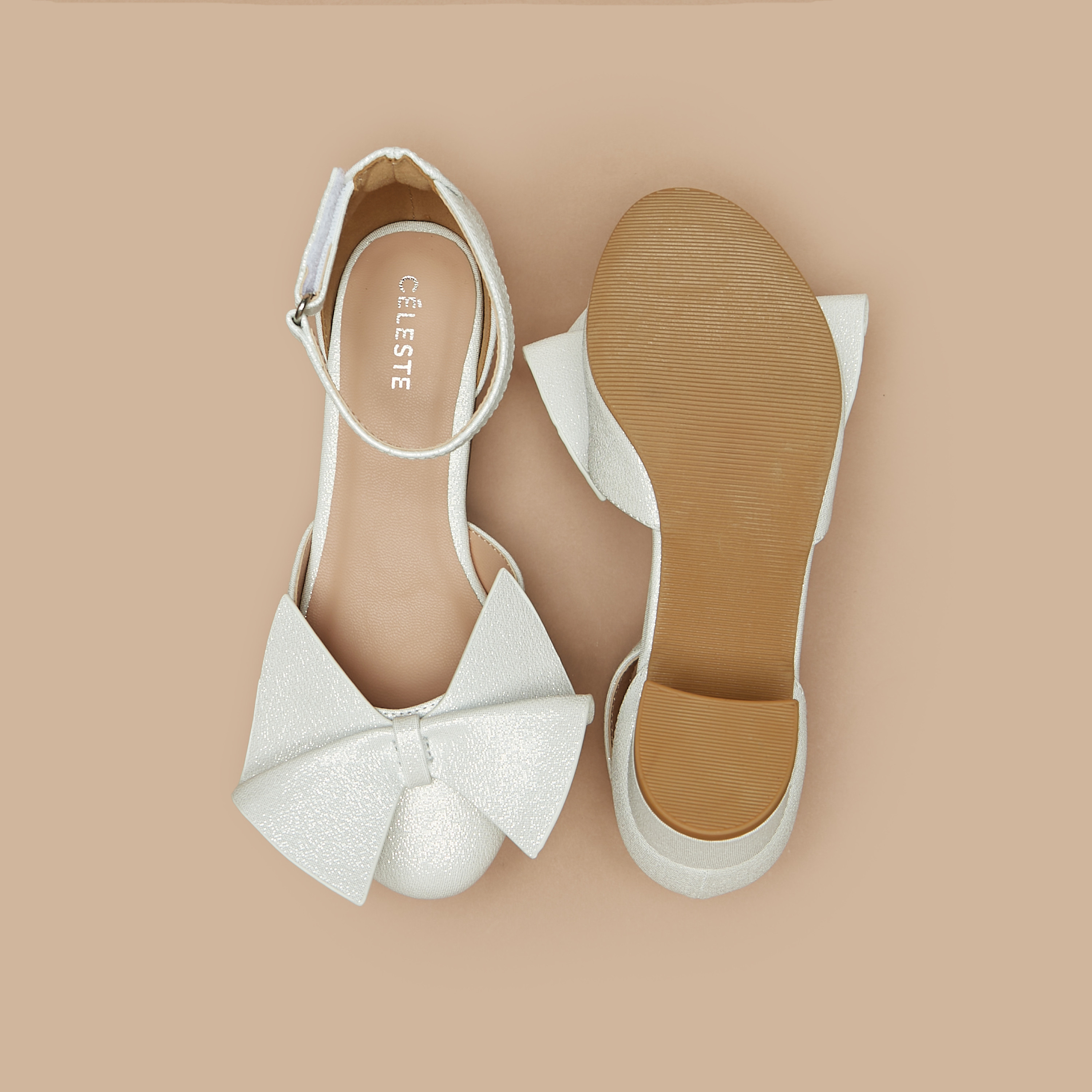 حذاء باليرينا بحزام حول الكاحل وكعب سميك وفيونكة من سيليست-girls-shoes-sandals-image-4