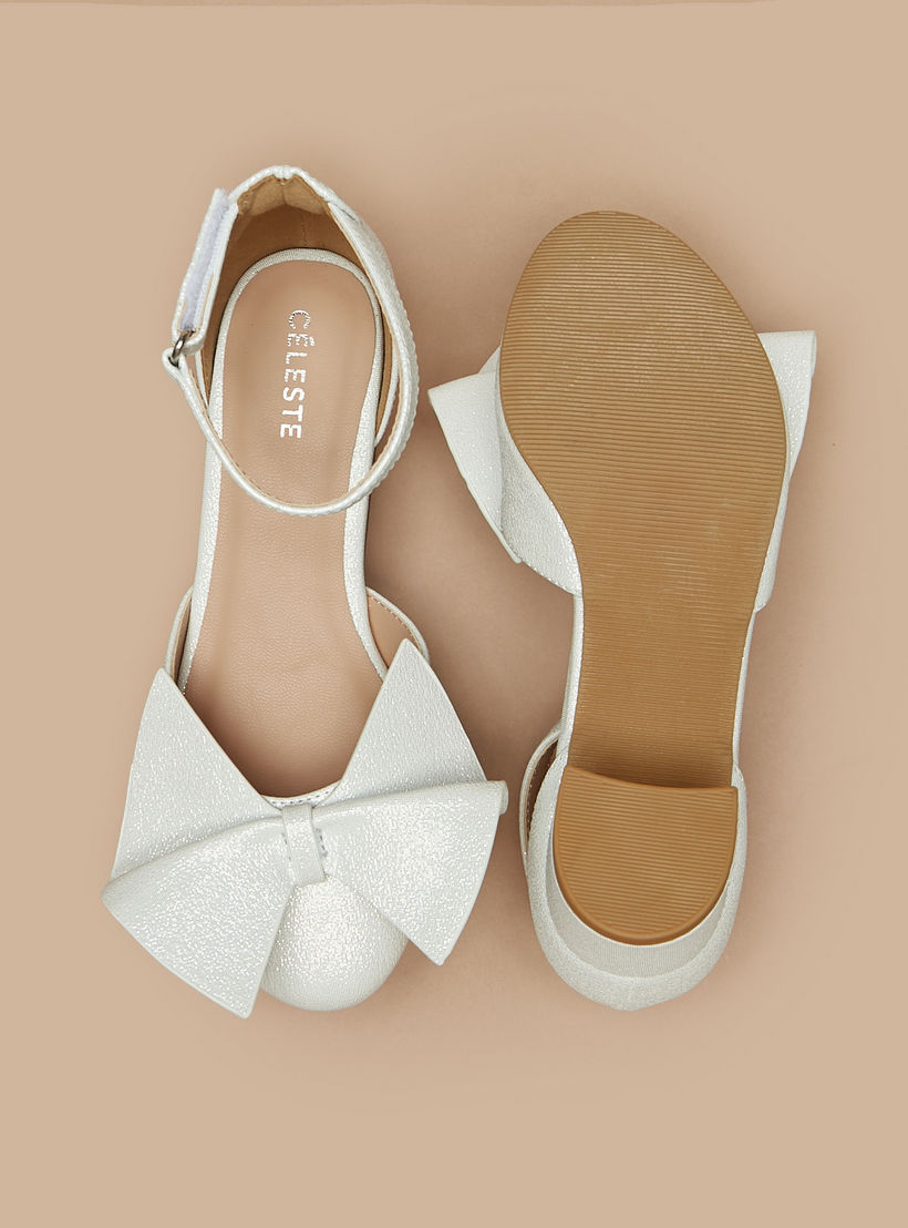 حذاء باليرينا بحزام حول الكاحل وكعب سميك وفيونكة من سيليست-girls-shoes-sandals-image-4