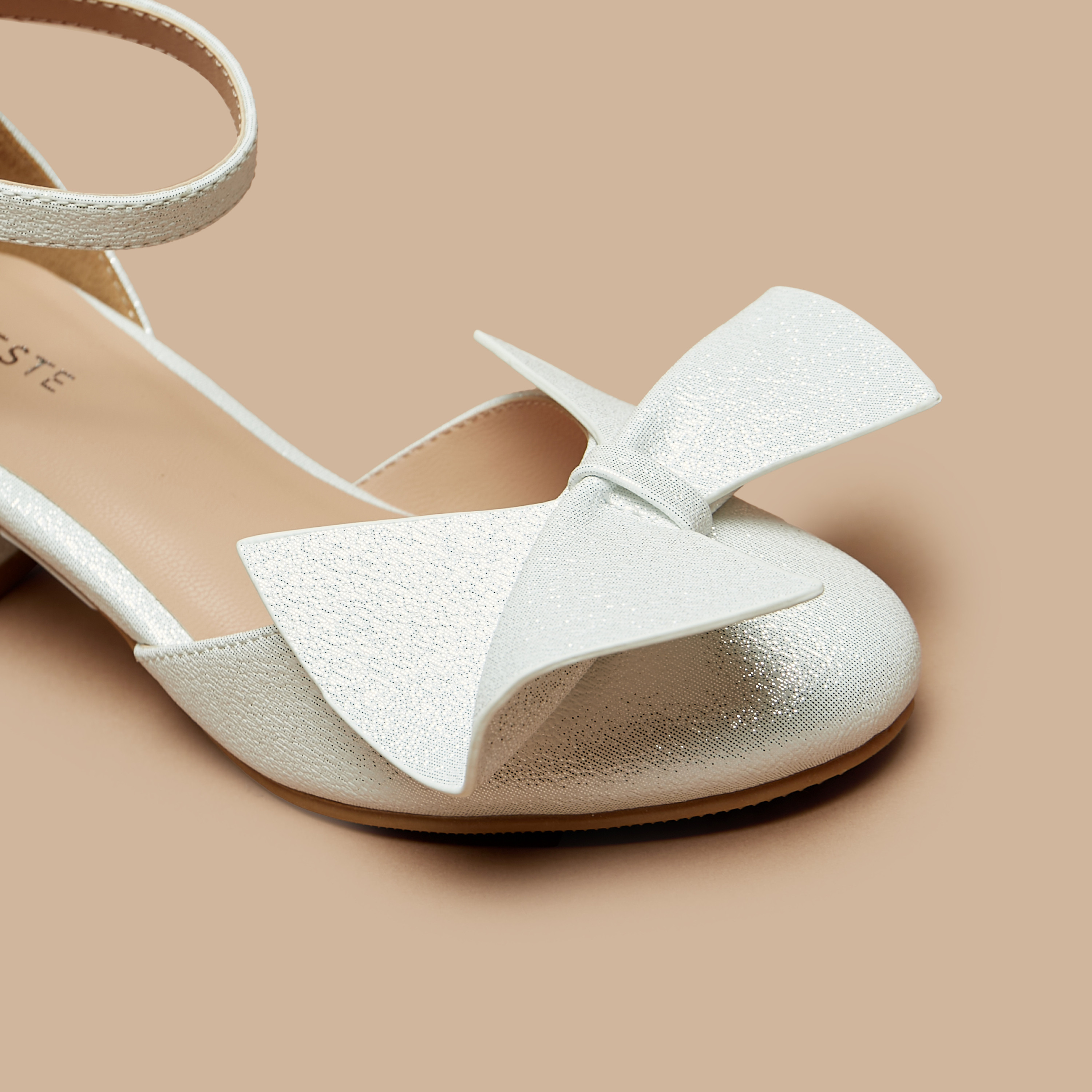حذاء باليرينا بحزام حول الكاحل وكعب سميك وفيونكة من سيليست-girls-shoes-sandals-image-5