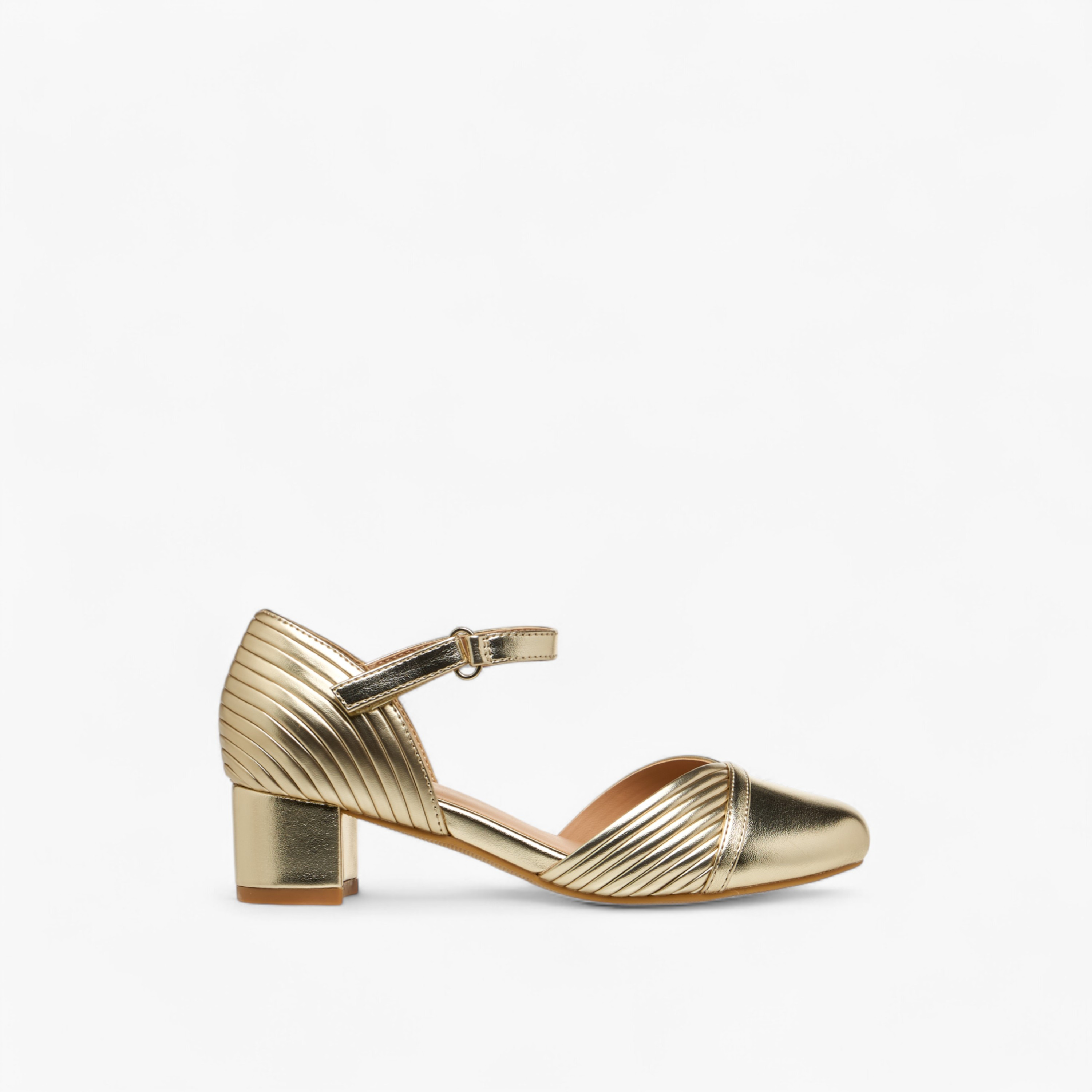 Celeste Girls' Metallic Block Heels Shoes with Hook and Loop Closure-girls-shoes-maryjanes-image-8