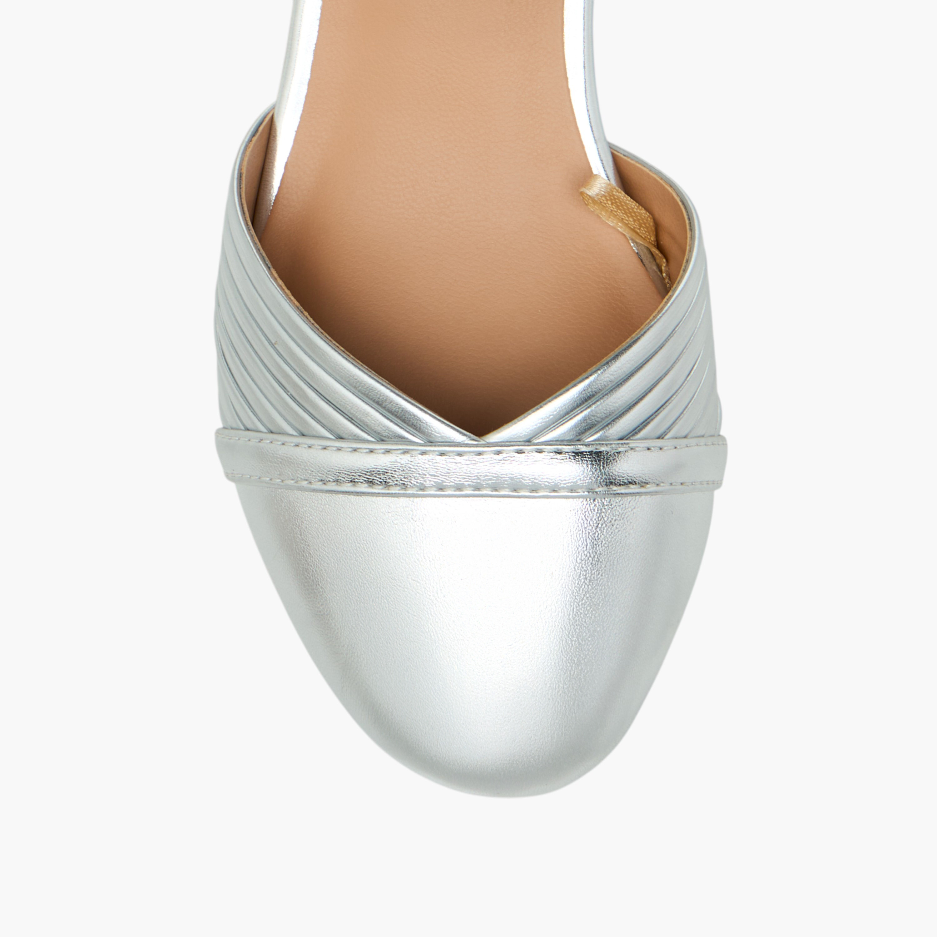 Celeste Girls' Metallic Block Heels Shoes with Hook and Loop Closure-girls-shoes-maryjanes-image-4