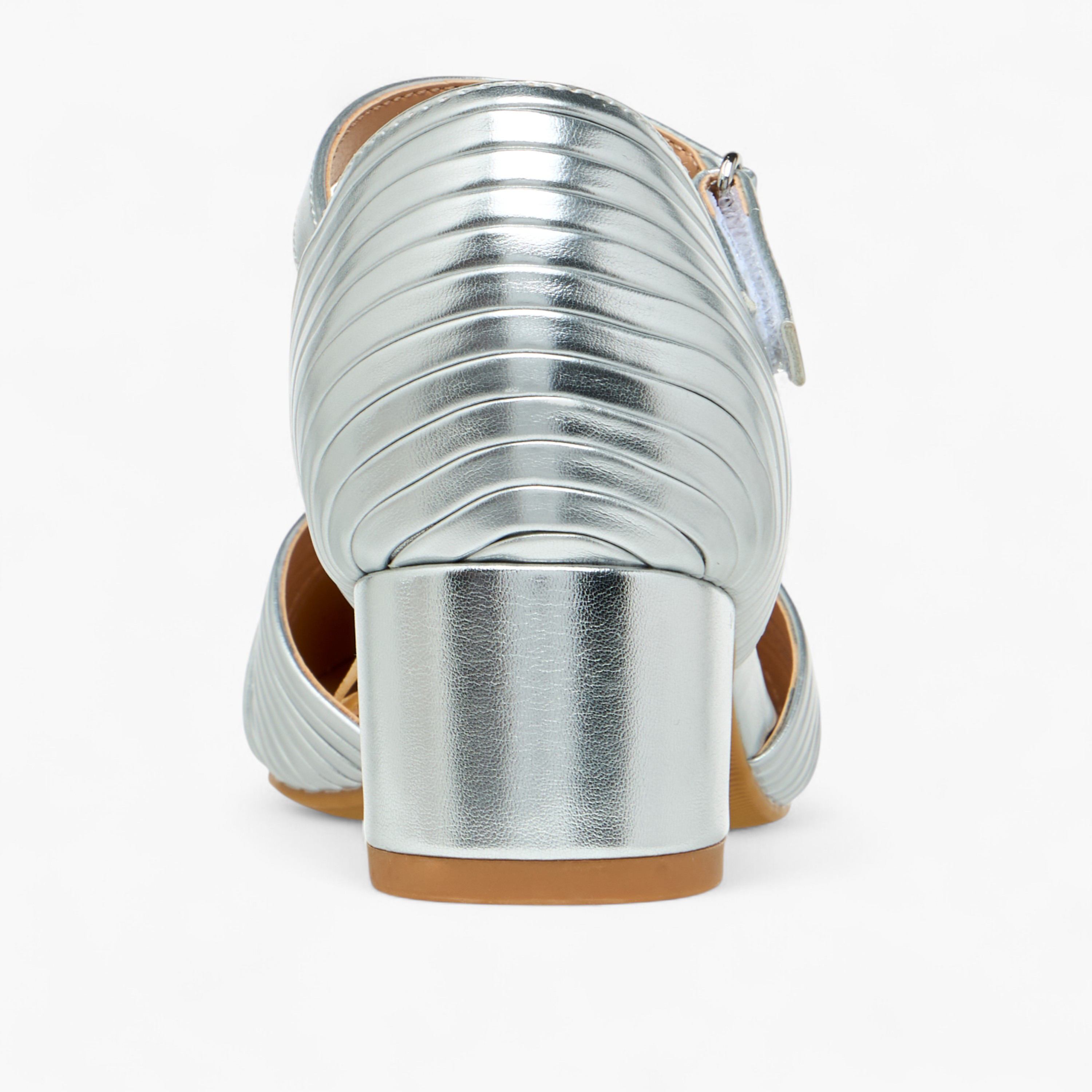 Celeste Girls' Metallic Block Heels Shoes with Hook and Loop Closure-girls-shoes-maryjanes-image-5