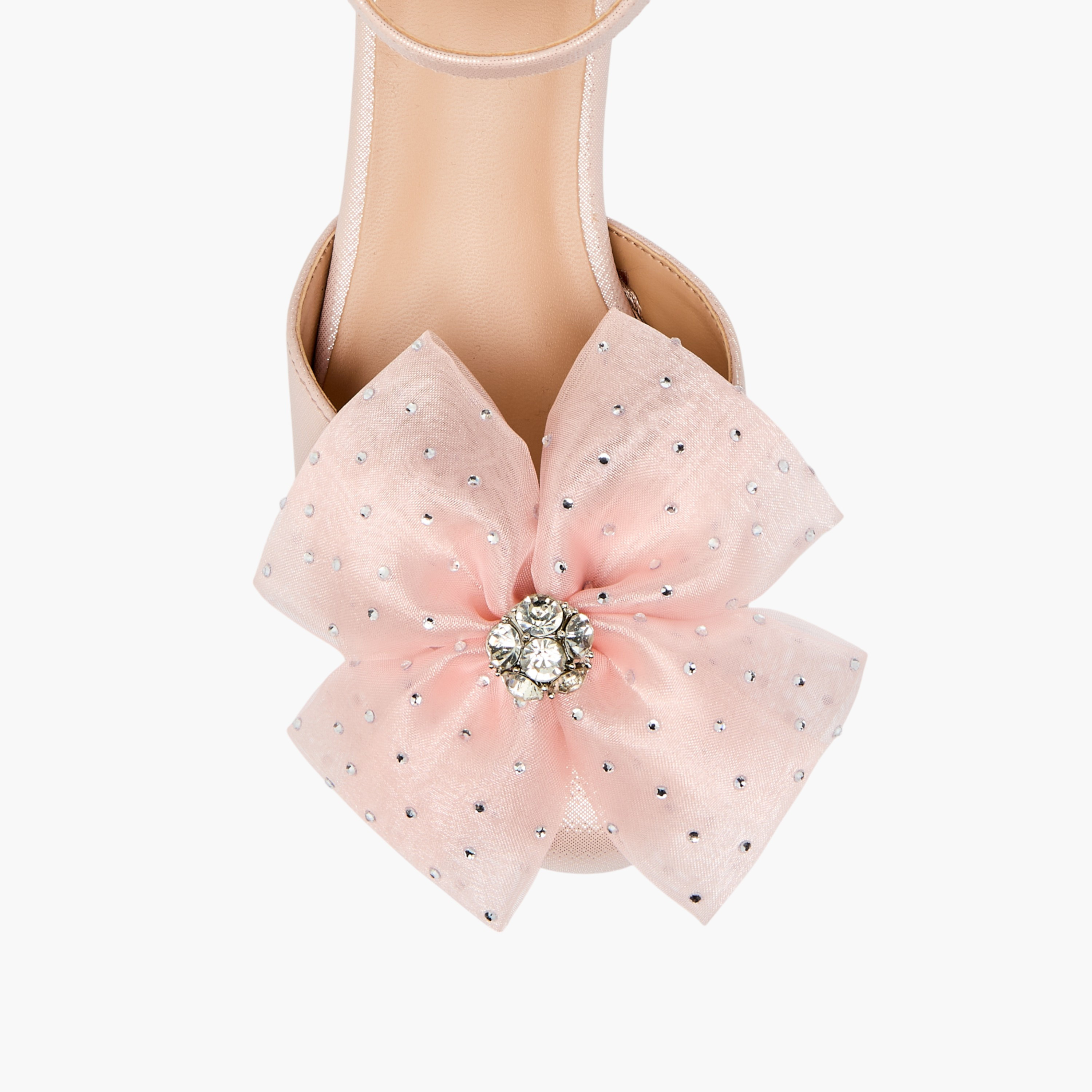 Celeste Girls' Flower Applique Block Heel Shoes with Hook and Loop Closure-girls-shoes-sandals-image-4