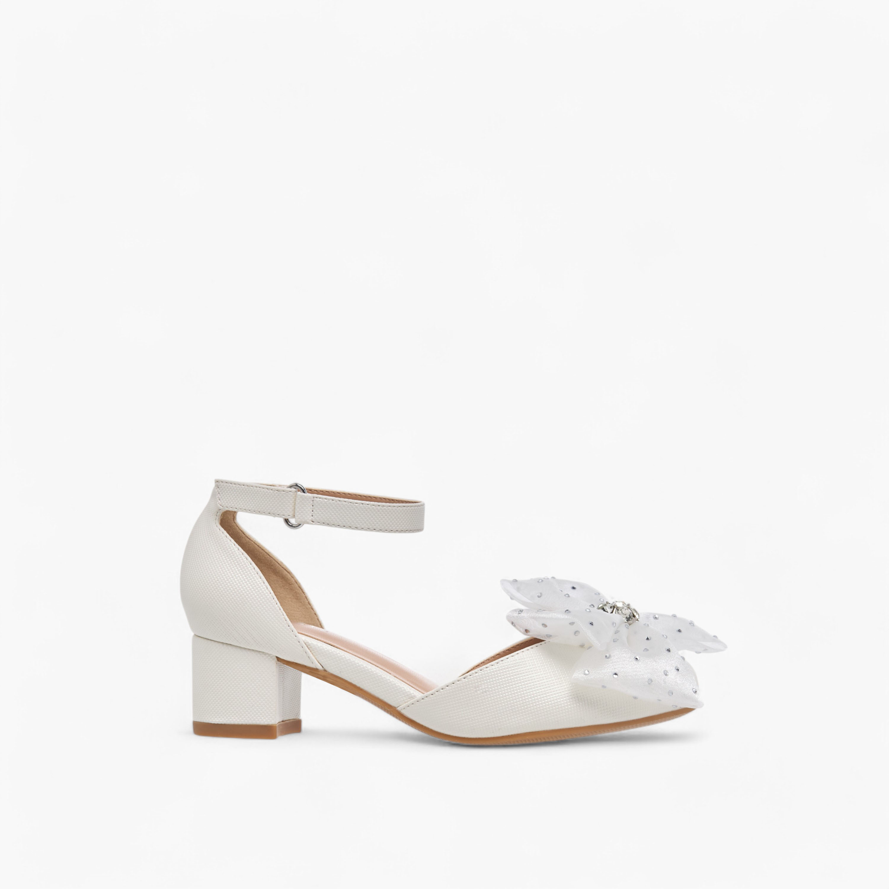 Celeste Girls' Flower Applique Block Heel Shoes with Hook and Loop Closure-girls-shoes-sandals-image-8