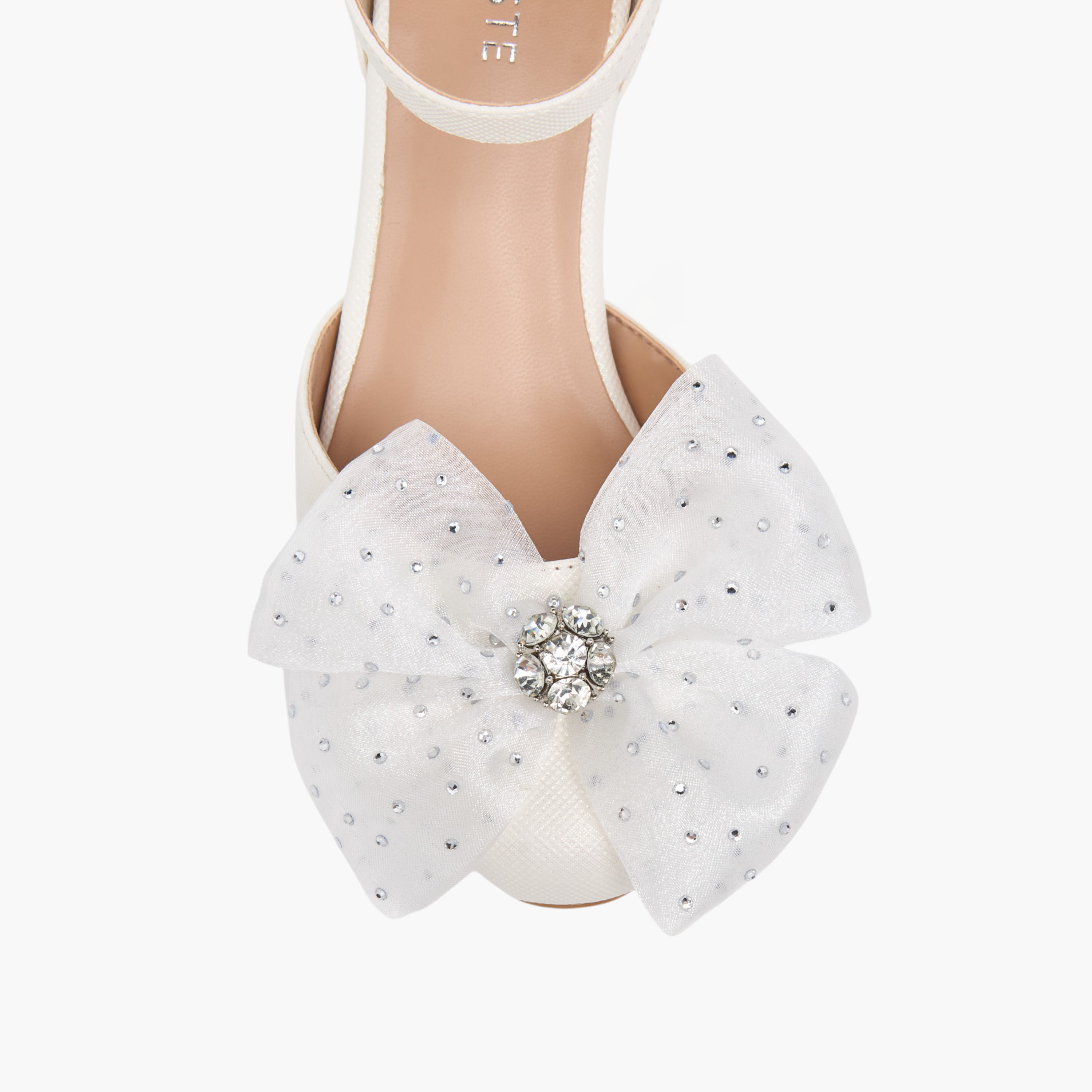 Celeste Girls' Flower Applique Block Heel Shoes with Hook and Loop Closure-girls-shoes-sandals-image-4