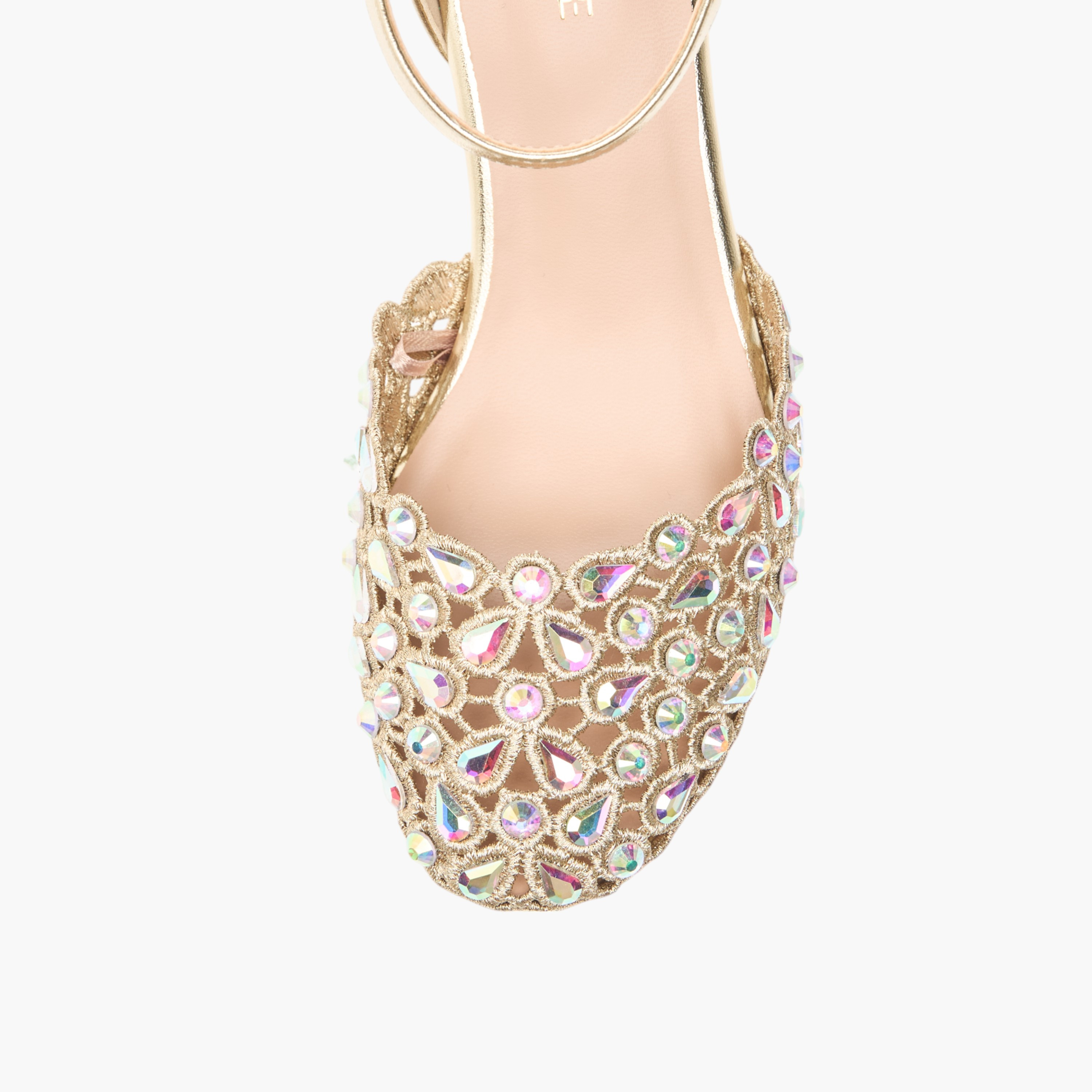Celeste Girl's Embellished Shoes with Hook and Loop Closure-girls-shoes-sandals-image-4