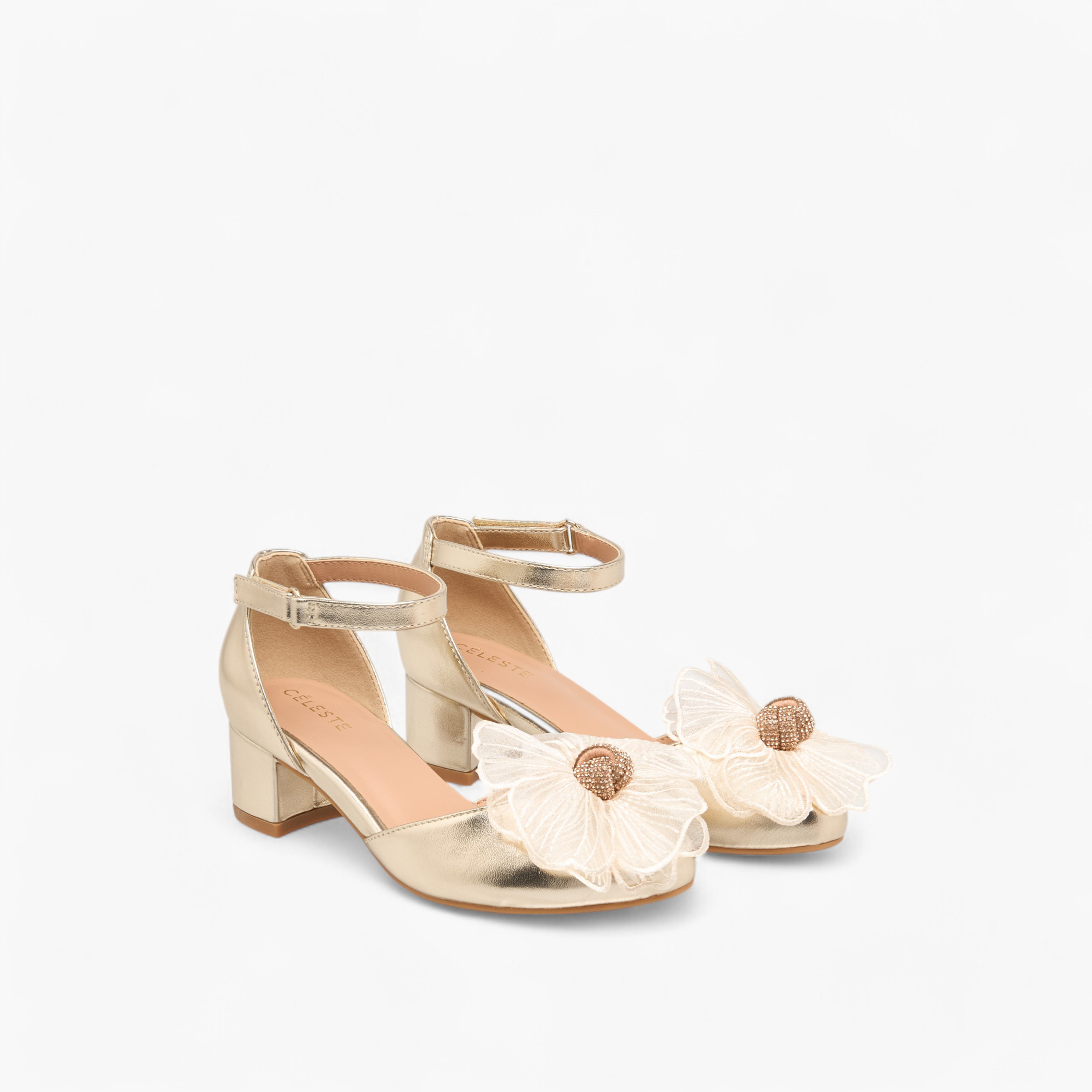 حذاء بزينة زهرية وشريط إغلاق للبنات من سيليست-girls-shoes-sandals-image-1