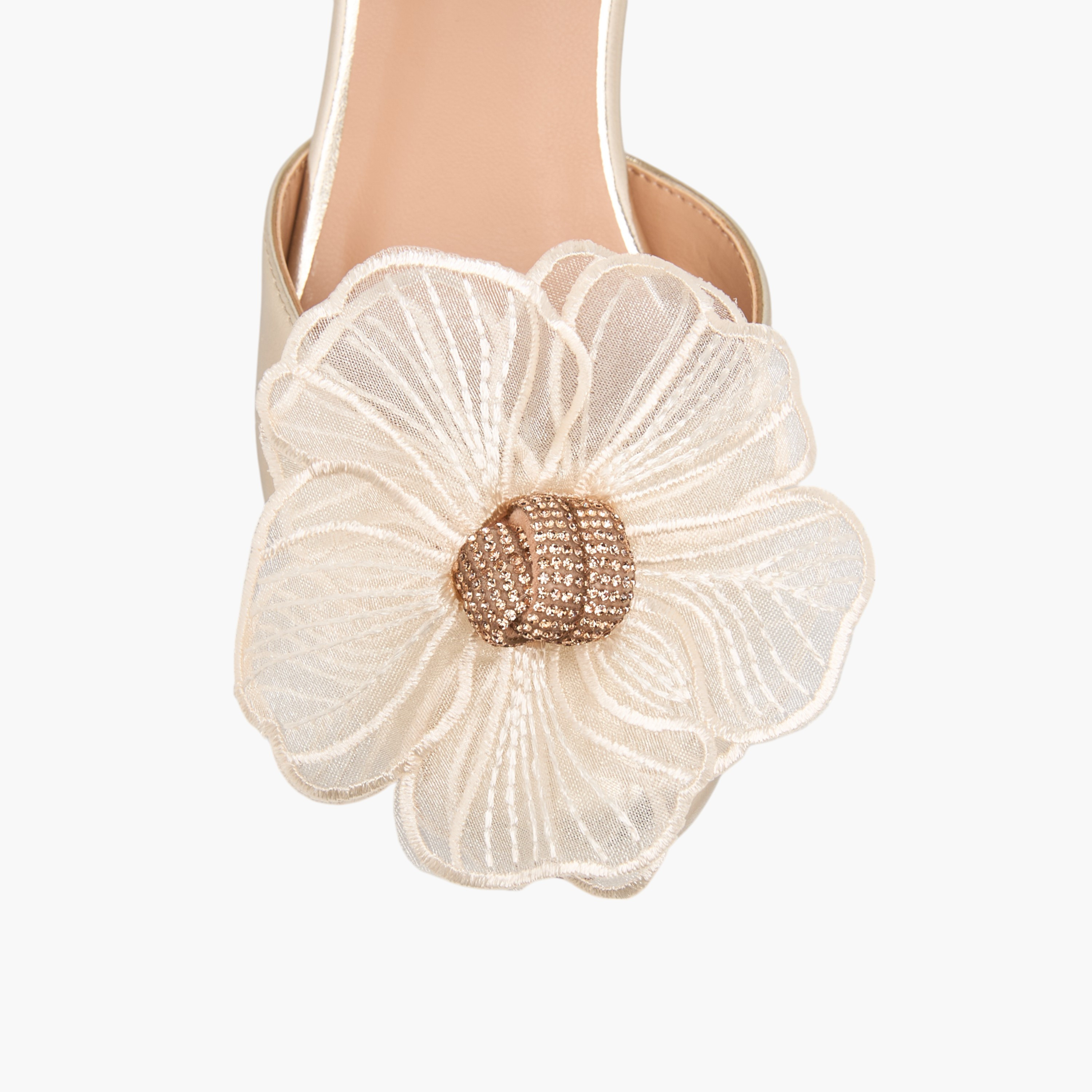 Celeste Girls' Floral Embellished Shoes with Hook and Loop Closure-girls-shoes-sandals-image-4