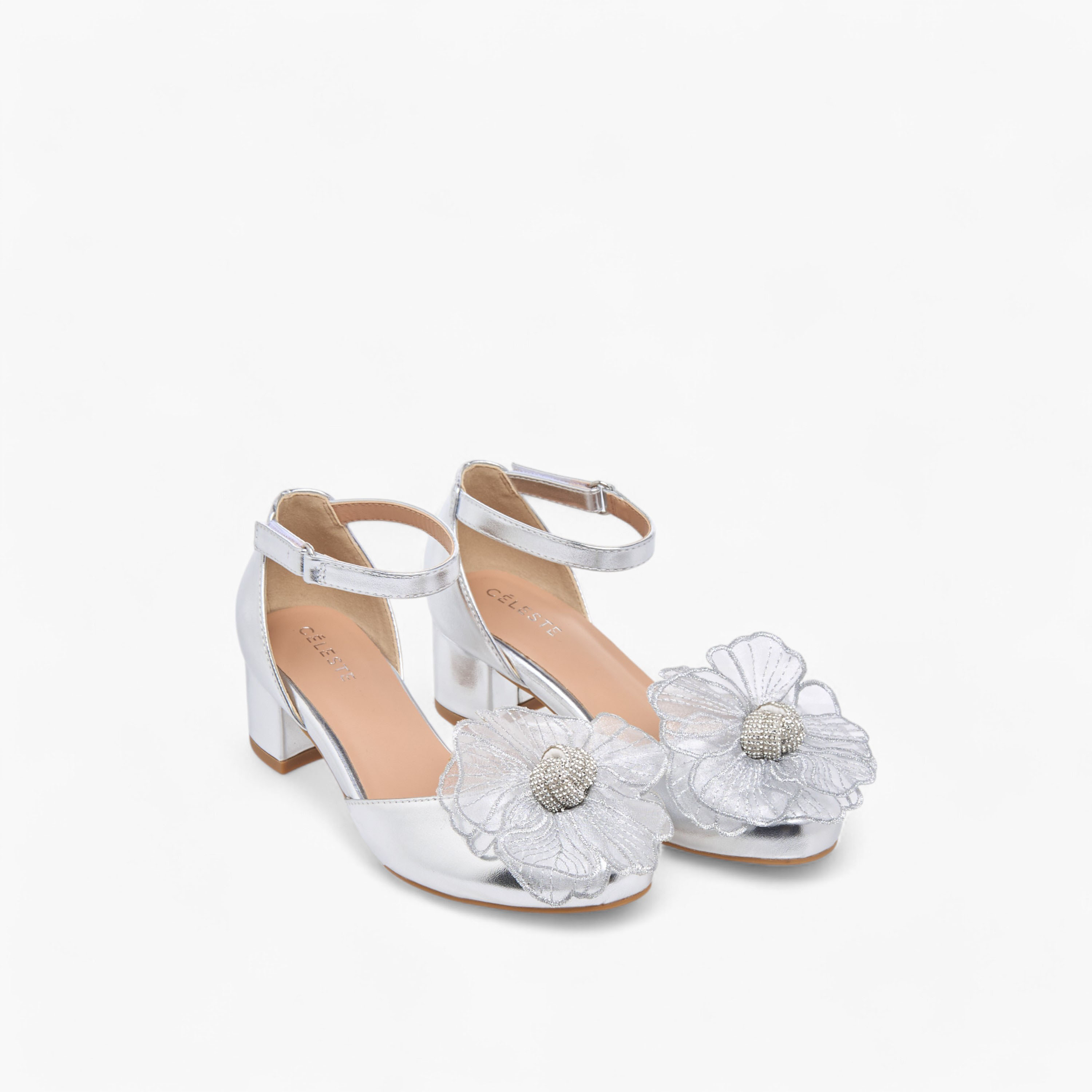 حذاء بزينة زهرية وشريط إغلاق للبنات من سيليست-girls-shoes-sandals-image-6