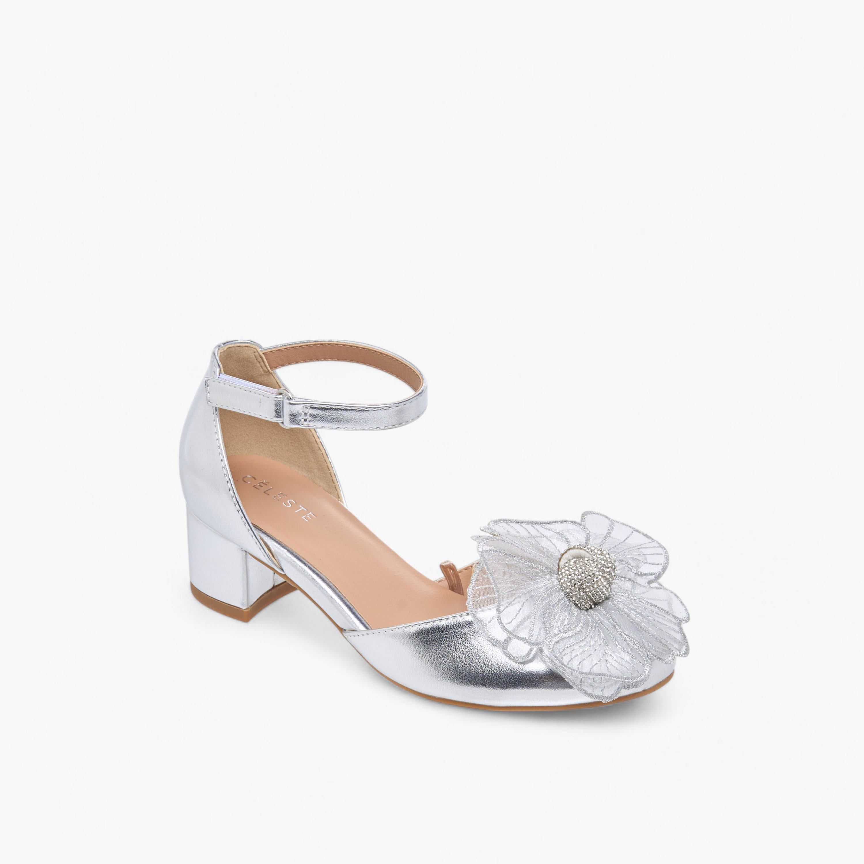 حذاء بزينة زهرية وشريط إغلاق للبنات من سيليست-girls-shoes-sandals-image-7