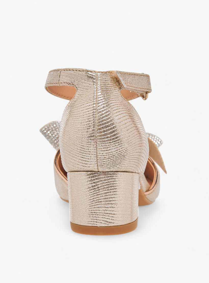 حذاء بكعب سميك مزيّن بفيونكة وشريط إغلاق لاصق للبنات من سيليست-girls-shoes-sandals-image-5