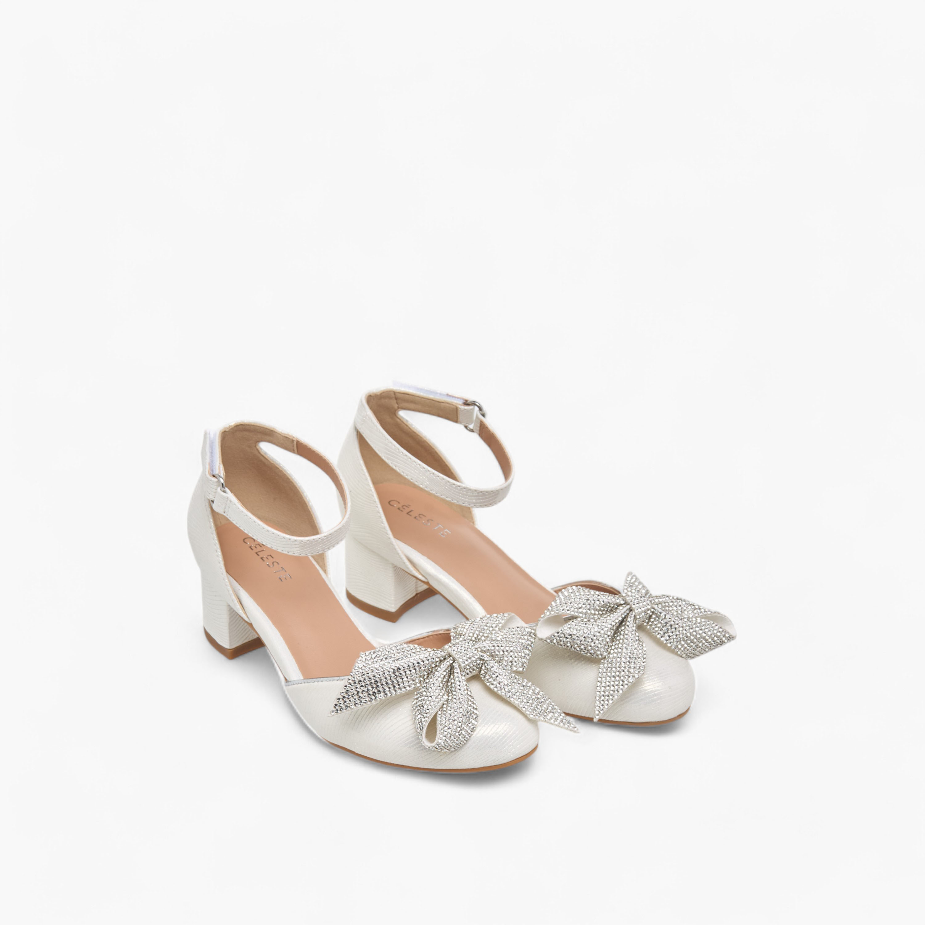حذاء بكعب سميك مزيّن بفيونكة وشريط إغلاق لاصق للبنات من سيليست-girls-shoes-sandals-image-1