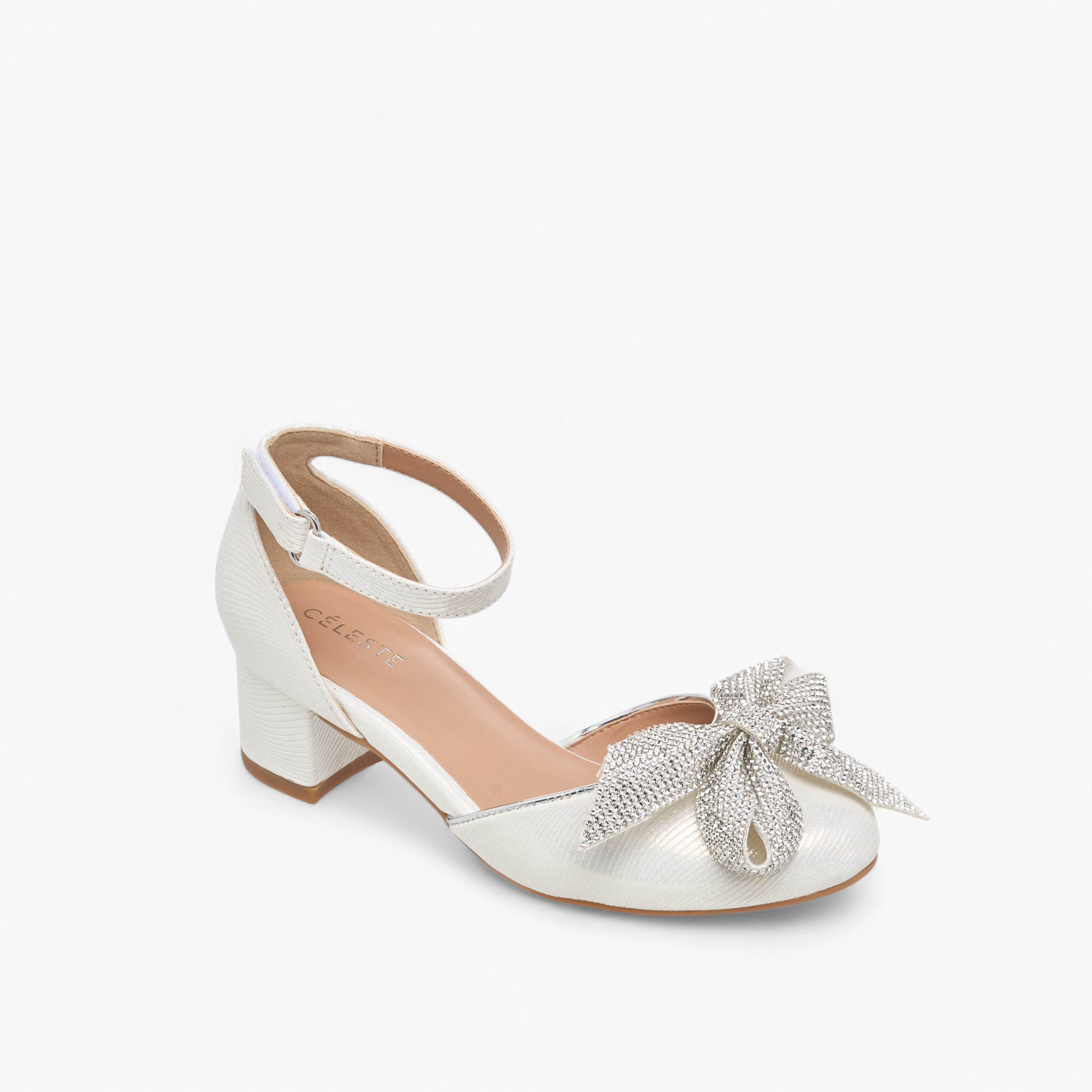 حذاء بكعب سميك مزيّن بفيونكة وشريط إغلاق لاصق للبنات من سيليست-girls-shoes-sandals-image-2