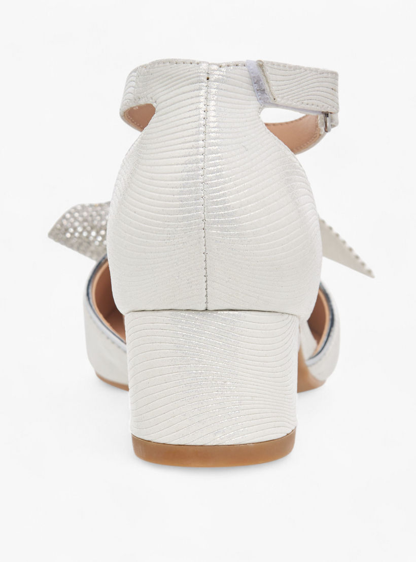 حذاء بكعب سميك مزيّن بفيونكة وشريط إغلاق لاصق للبنات من سيليست-girls-shoes-sandals-image-5