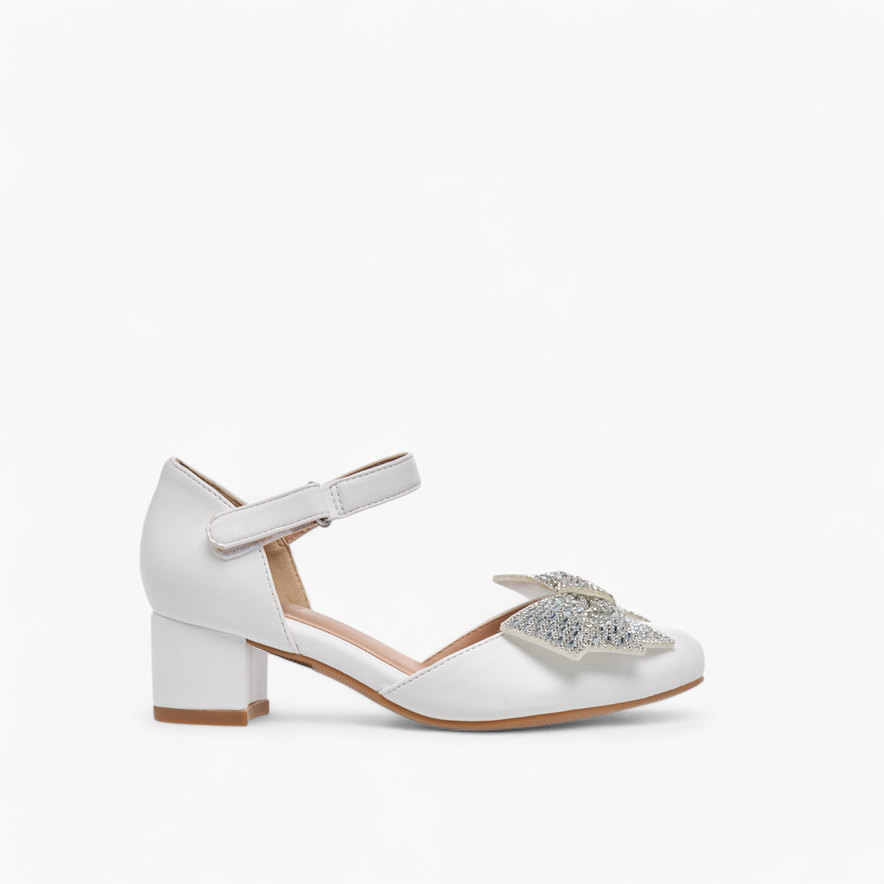 حذاء بكعب سميك مزين بفيونكة وبشريط إغلاق لاصق للبنات من سيليست-girls-shoes-sandals-image-3