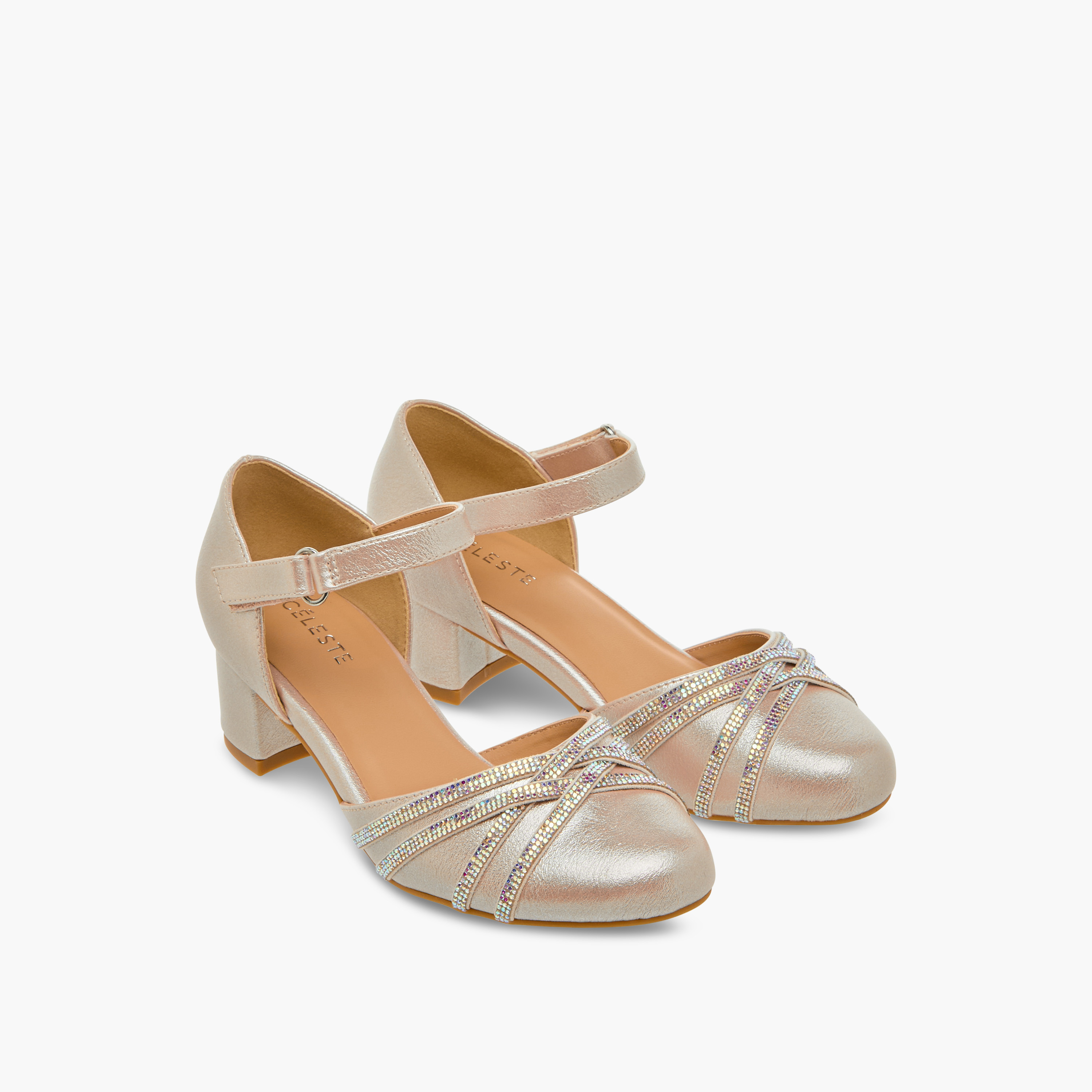 حذاء مزين بكعب سميك وشريط إغلاق لاصق للبنات من سيليست-girls-shoes-ballerinas-image-1