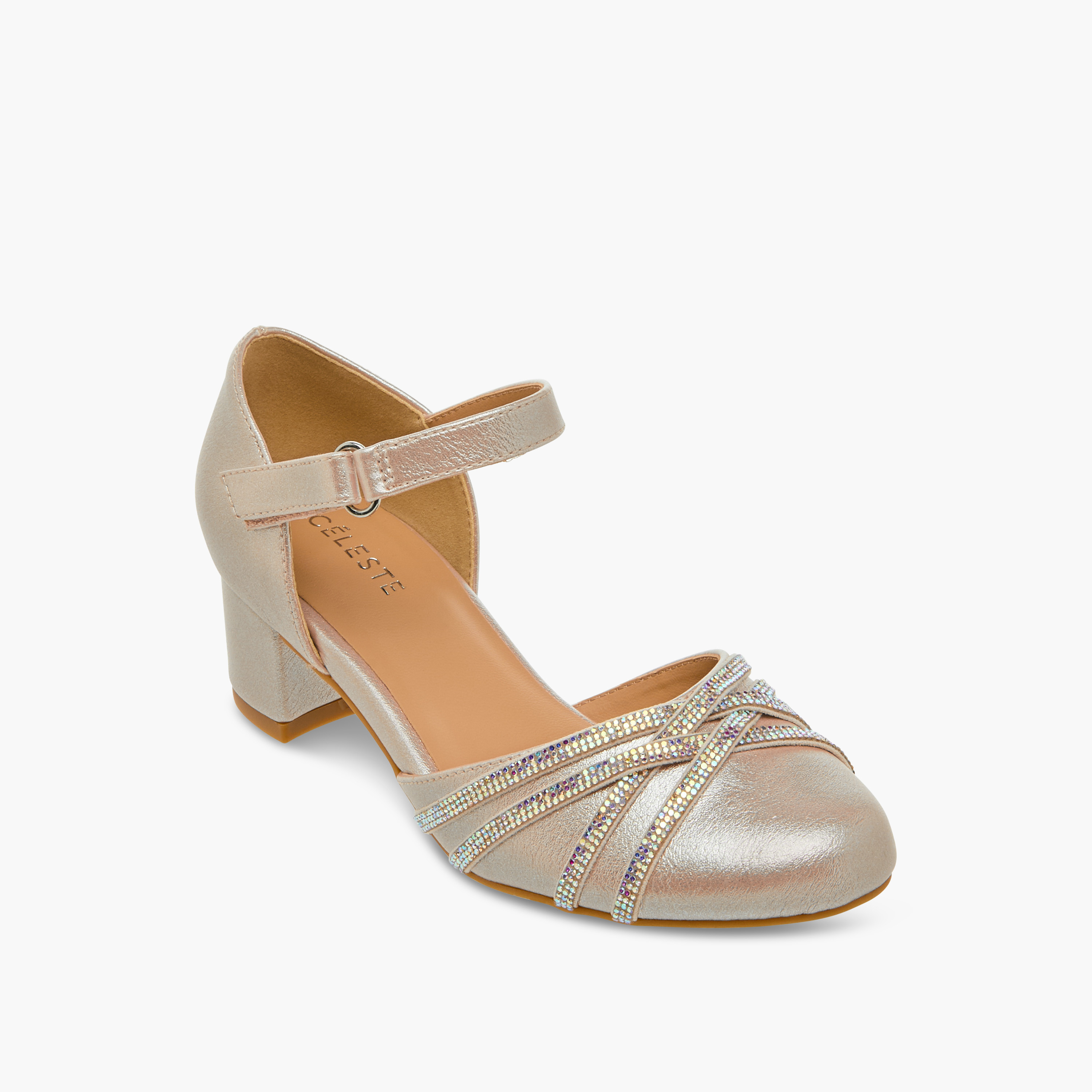 حذاء مزين بكعب سميك وشريط إغلاق لاصق للبنات من سيليست-girls-shoes-ballerinas-image-2