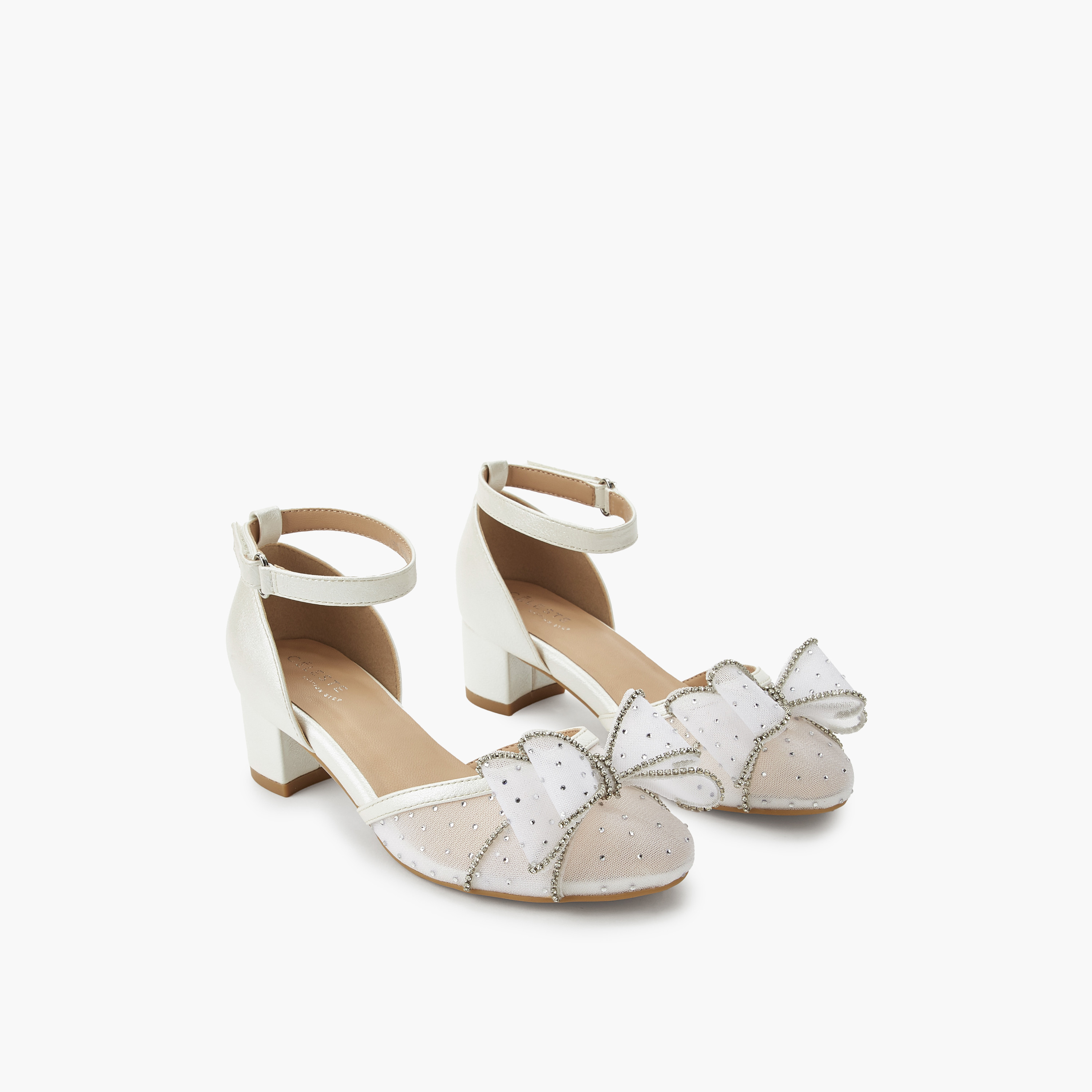 حذاء مزين بكعب سميك للبنات من سيليست-girls-shoes-sandals-image-1