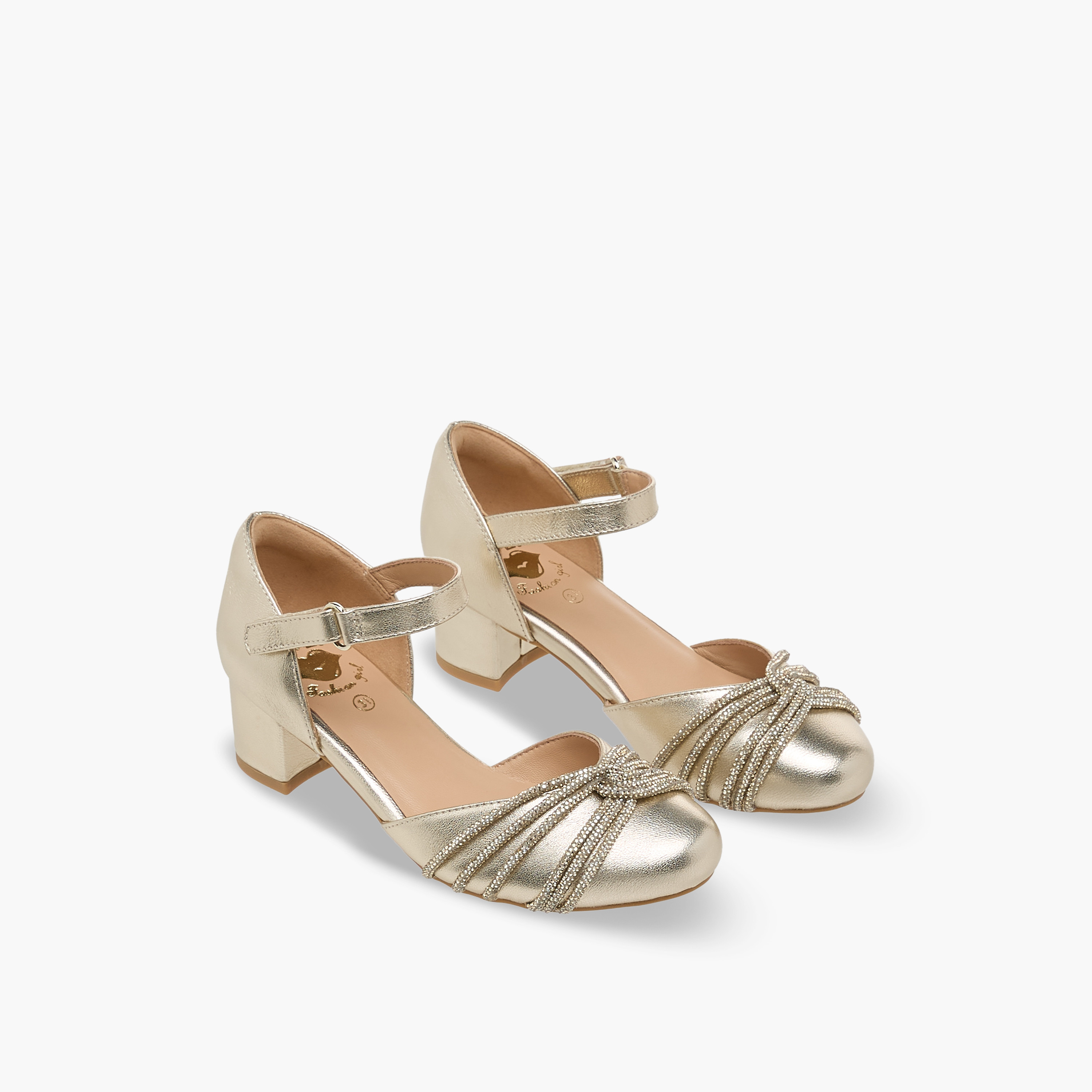 Pablosky Girls Embellished Block Heel Shoes-girls-shoes-sandals-image-1