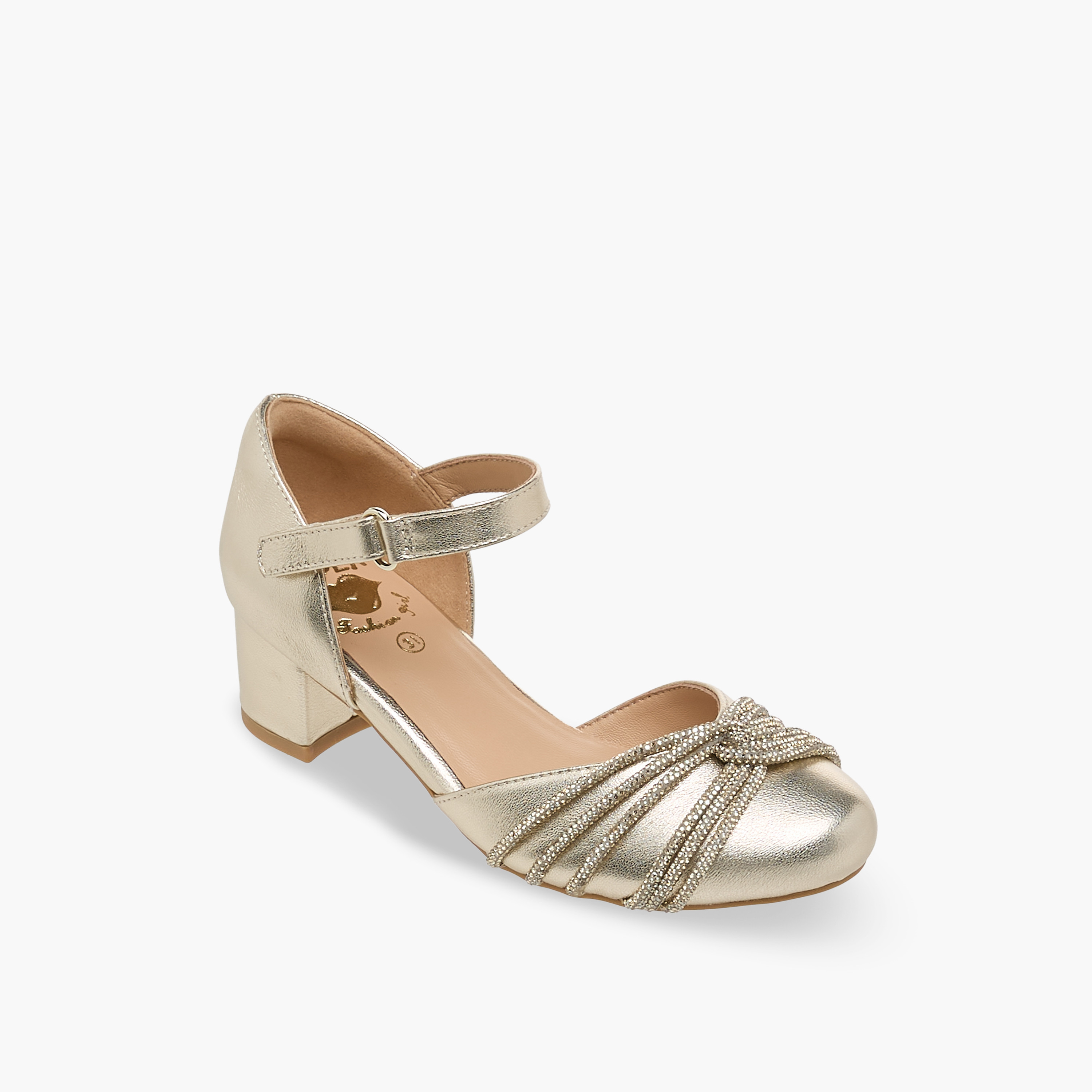 Pablosky Girls Embellished Block Heel Shoes-girls-shoes-sandals-image-2