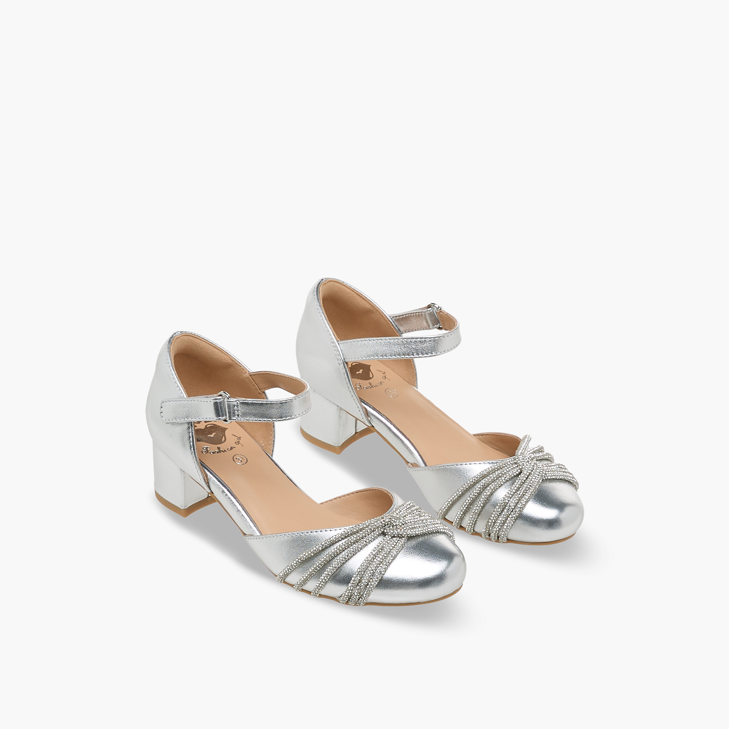 Pablosky Girls Embellished Block Heel Shoes-girls-shoes-sandals-image-1