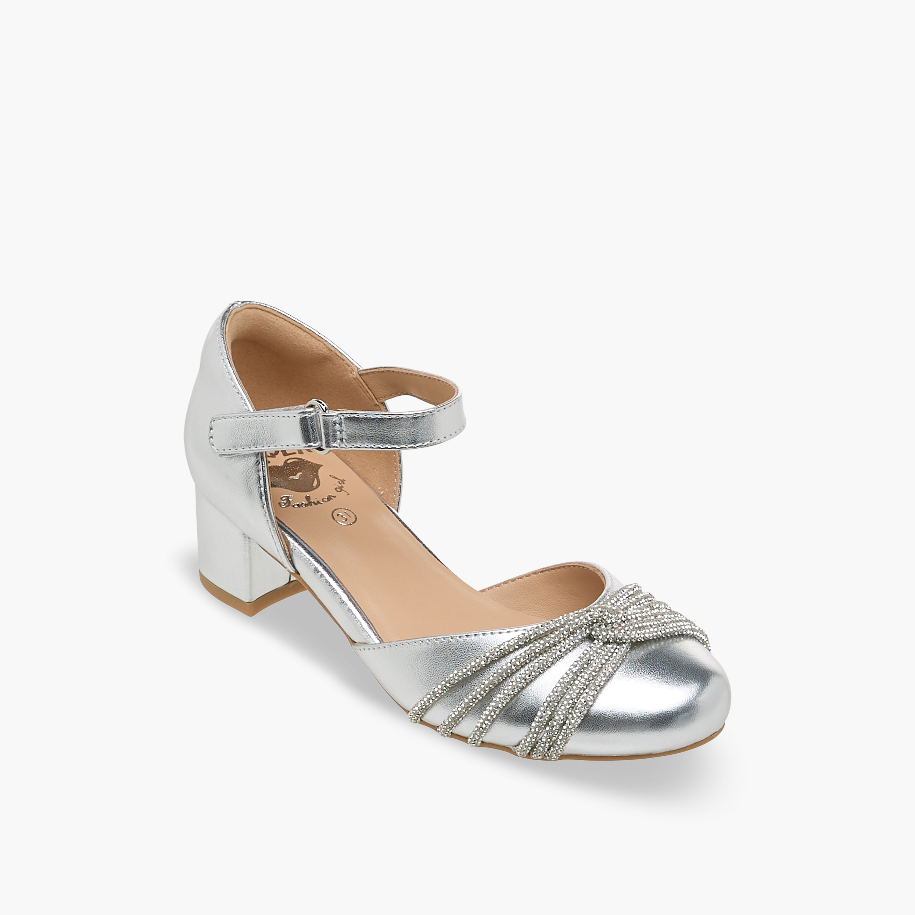 Pablosky Girls Embellished Block Heel Shoes-girls-shoes-sandals-image-2