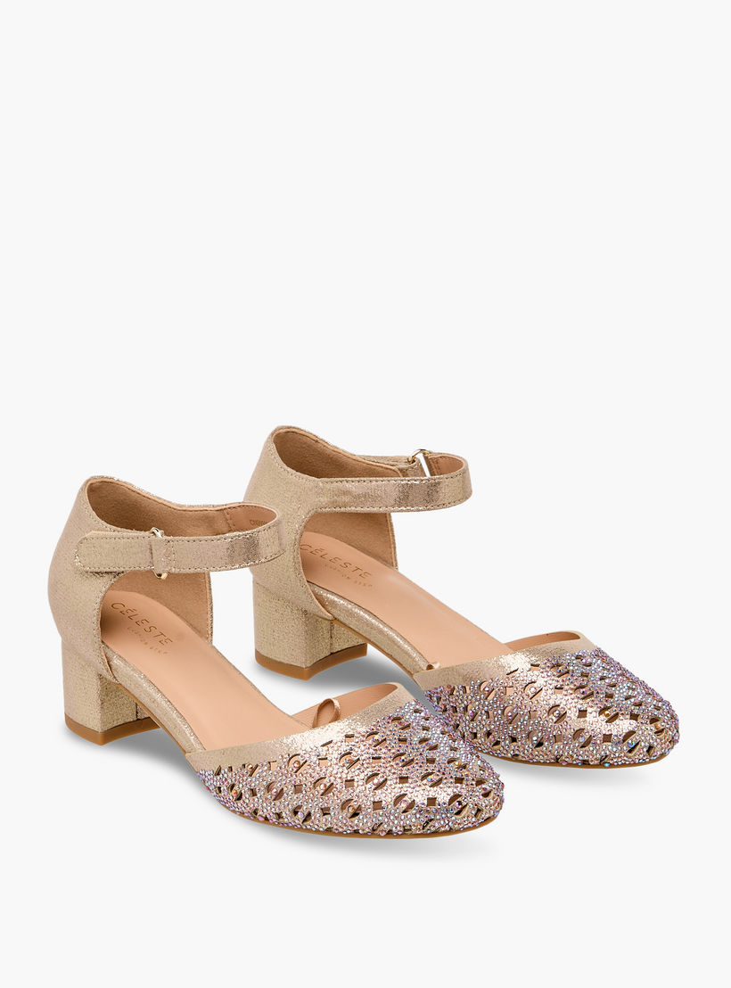 صندل مزين بكعب سميك للبنات من سيليست-girls-shoes-sandals-image-1