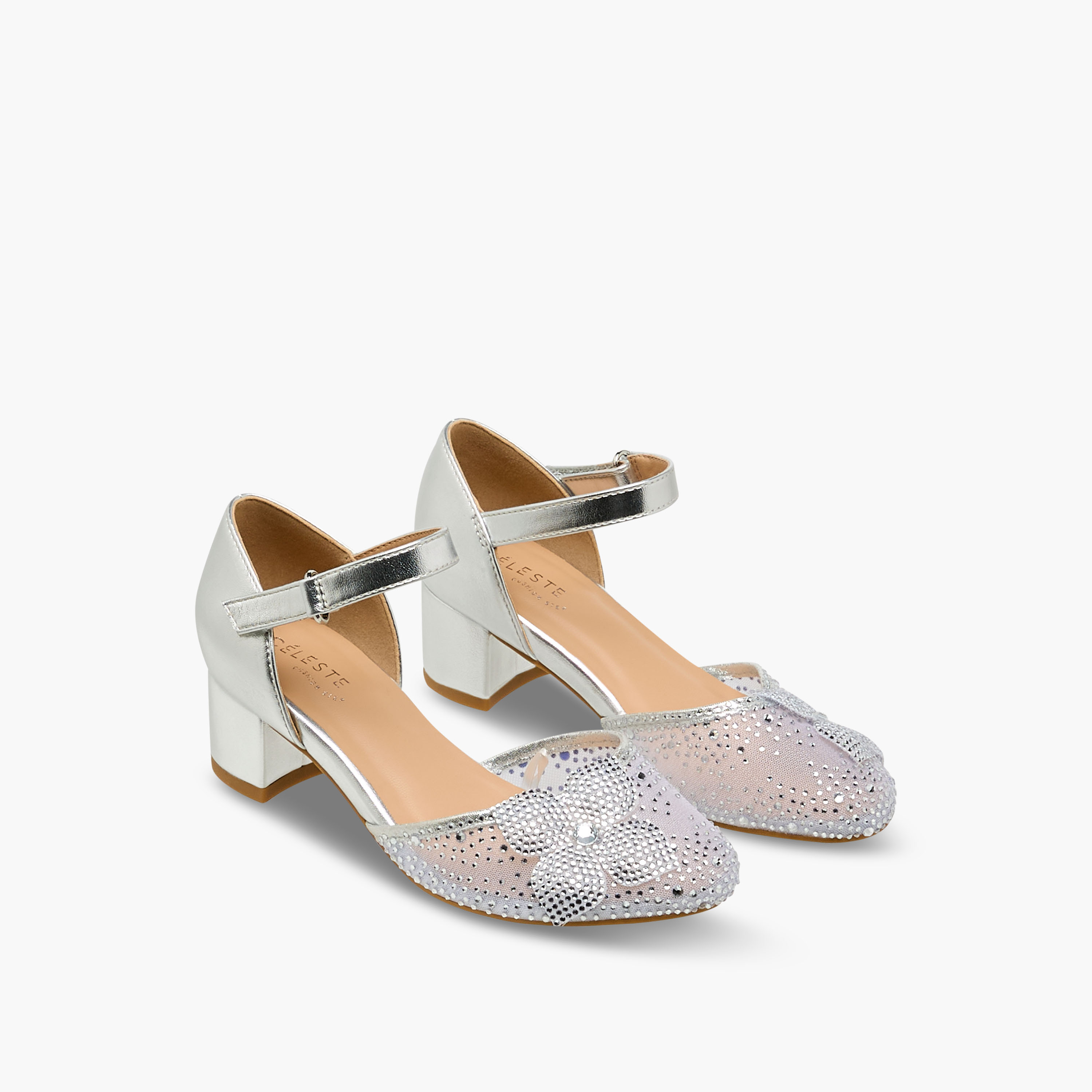 صندل بكعب عريض وتزيينات زهرية للبنات من سيليست-girls-shoes-sandals-image-1