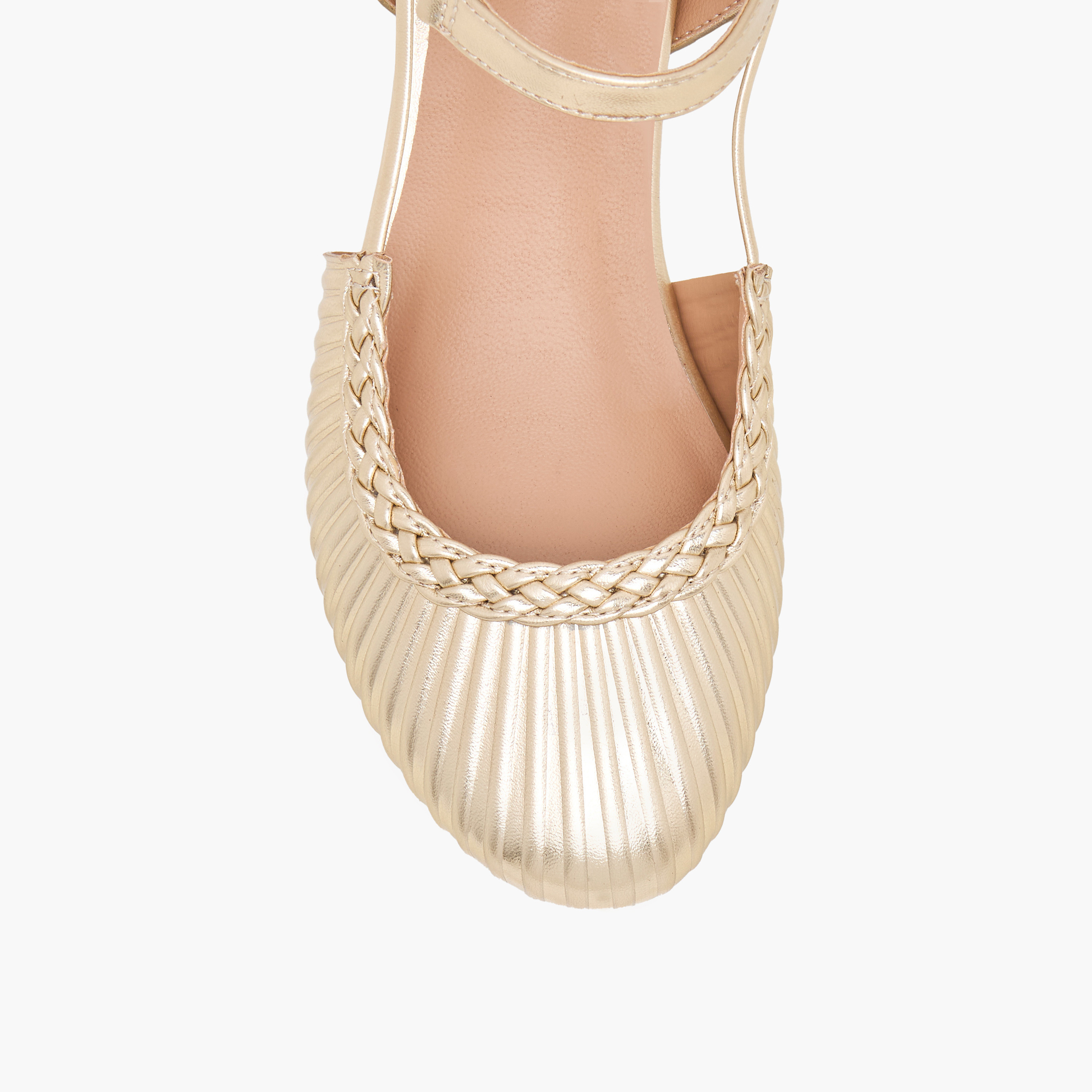 Celeste Girls Textured Block Heels Shoes-girls-shoes-sandals-image-4