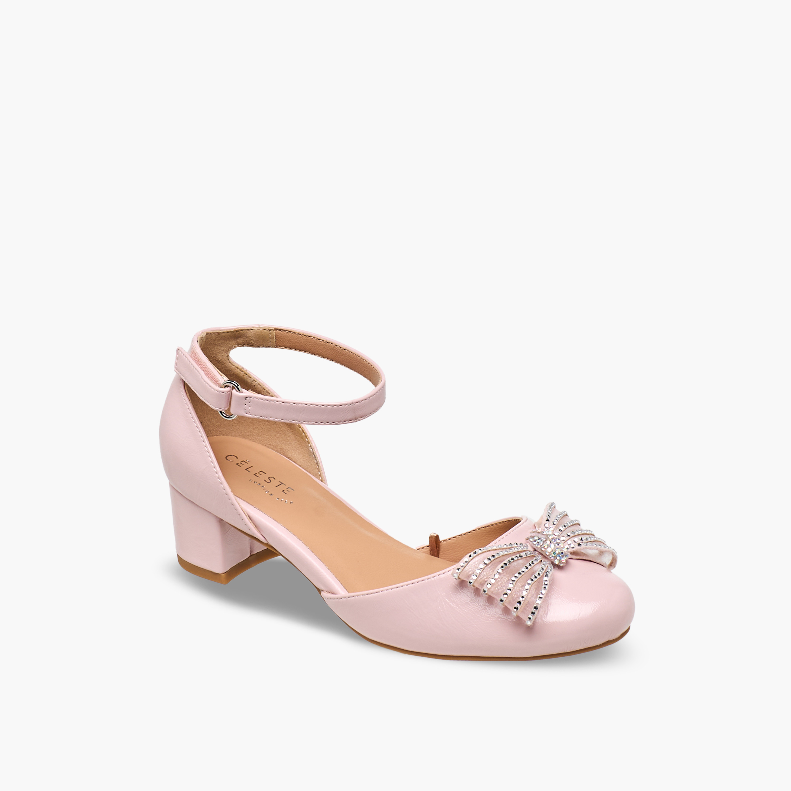 صندل بكعب عريض وبفيونكة مزينة للبنات من سيليست-girls-shoes-sandals-image-2