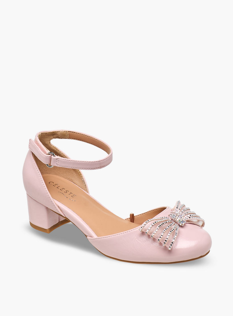 صندل بكعب عريض وبفيونكة مزينة للبنات من سيليست-girls-shoes-sandals-image-2
