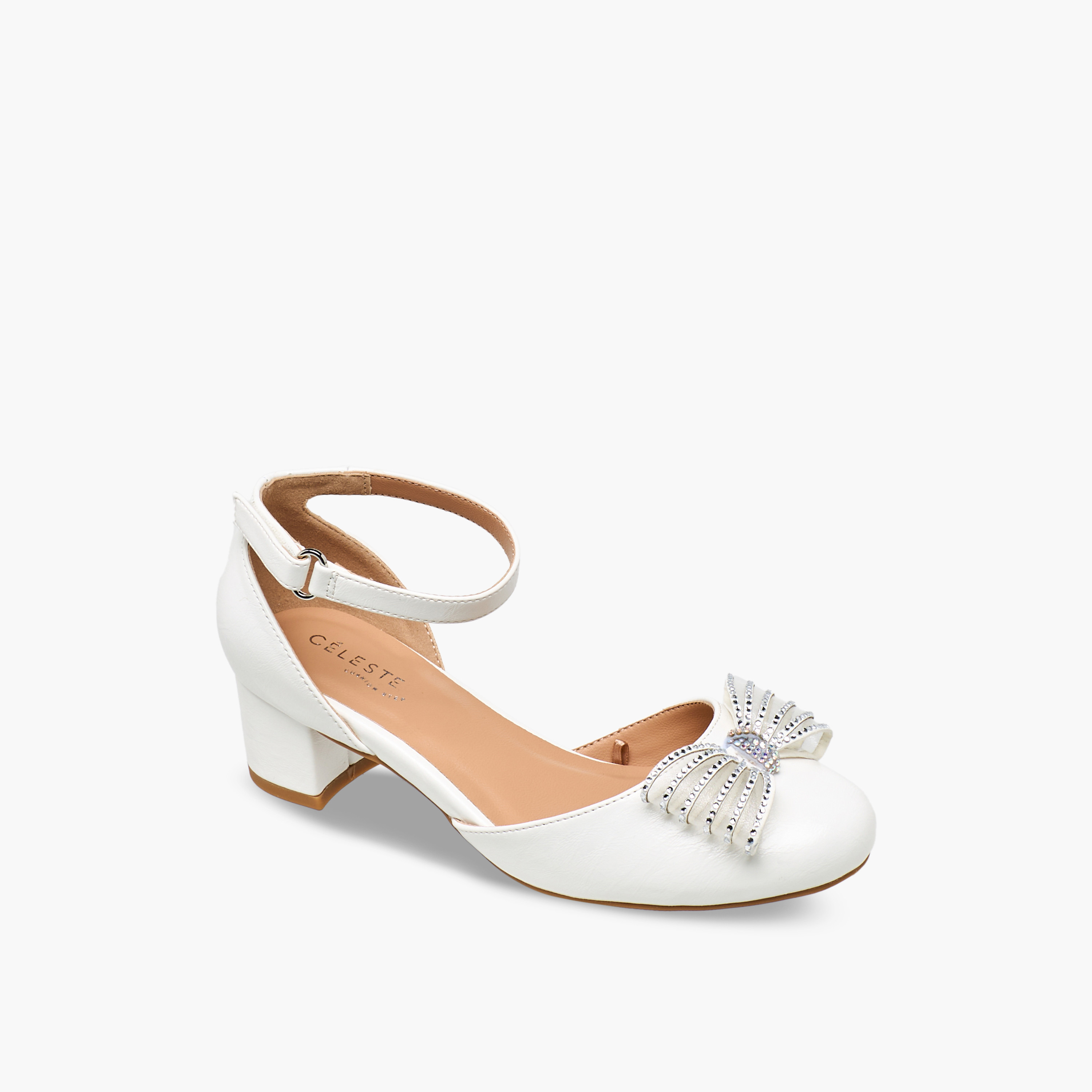 Celeste Girls Bow Embellished Block Heel Sandals-girls-shoes-sandals-image-2