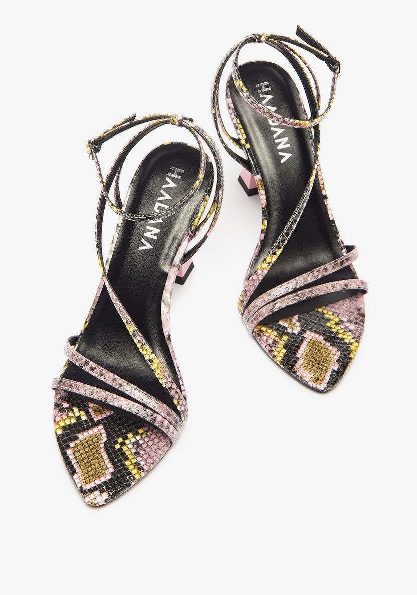 Haadana Women's Animal Print Sandals with Straps and Hourglass Heels-Women%27s Heel Sandals-image-2