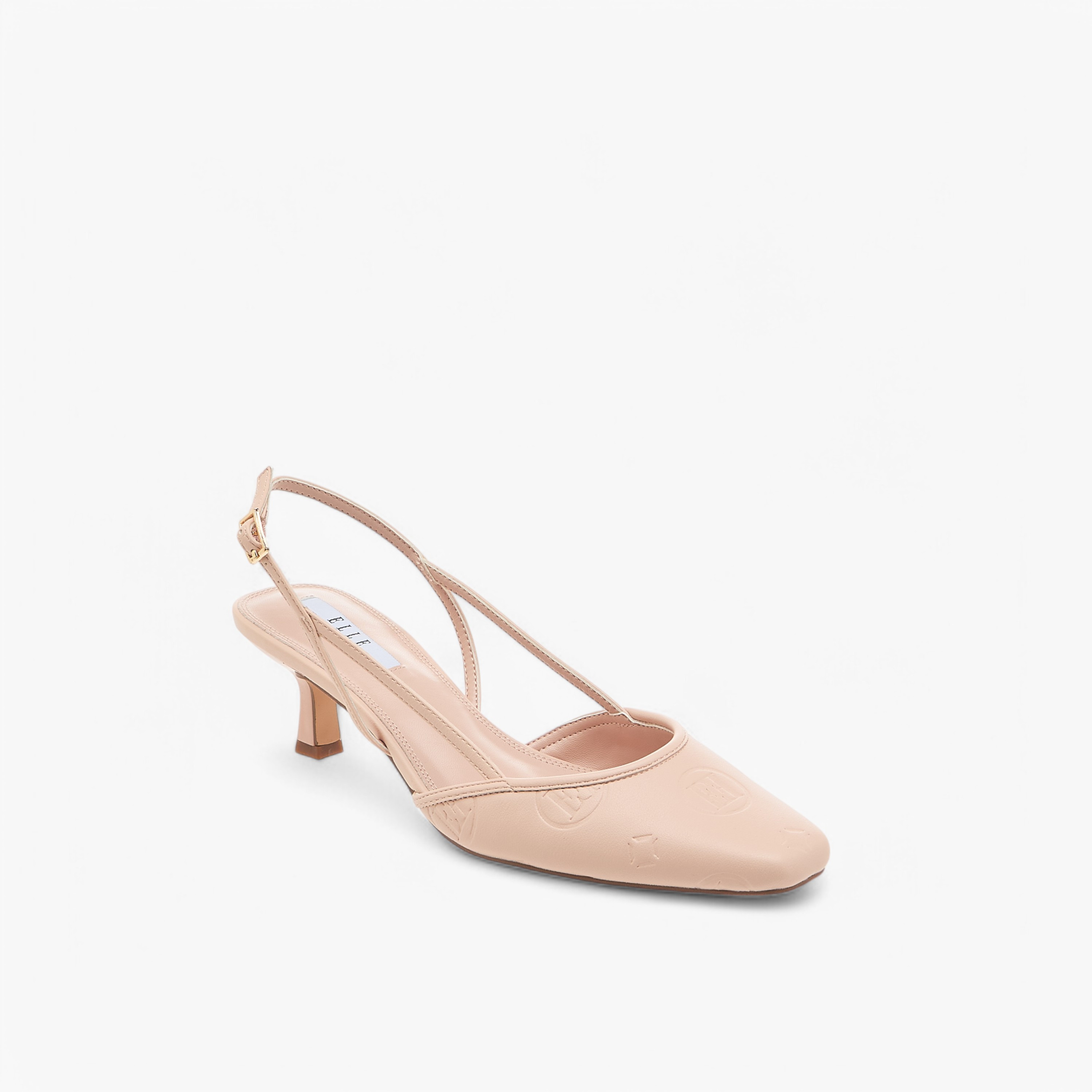 Elle Women's Square Toe Shoes with Buckle Closure and Kitten Heels-women-shoes-sandals-heeled-image-2