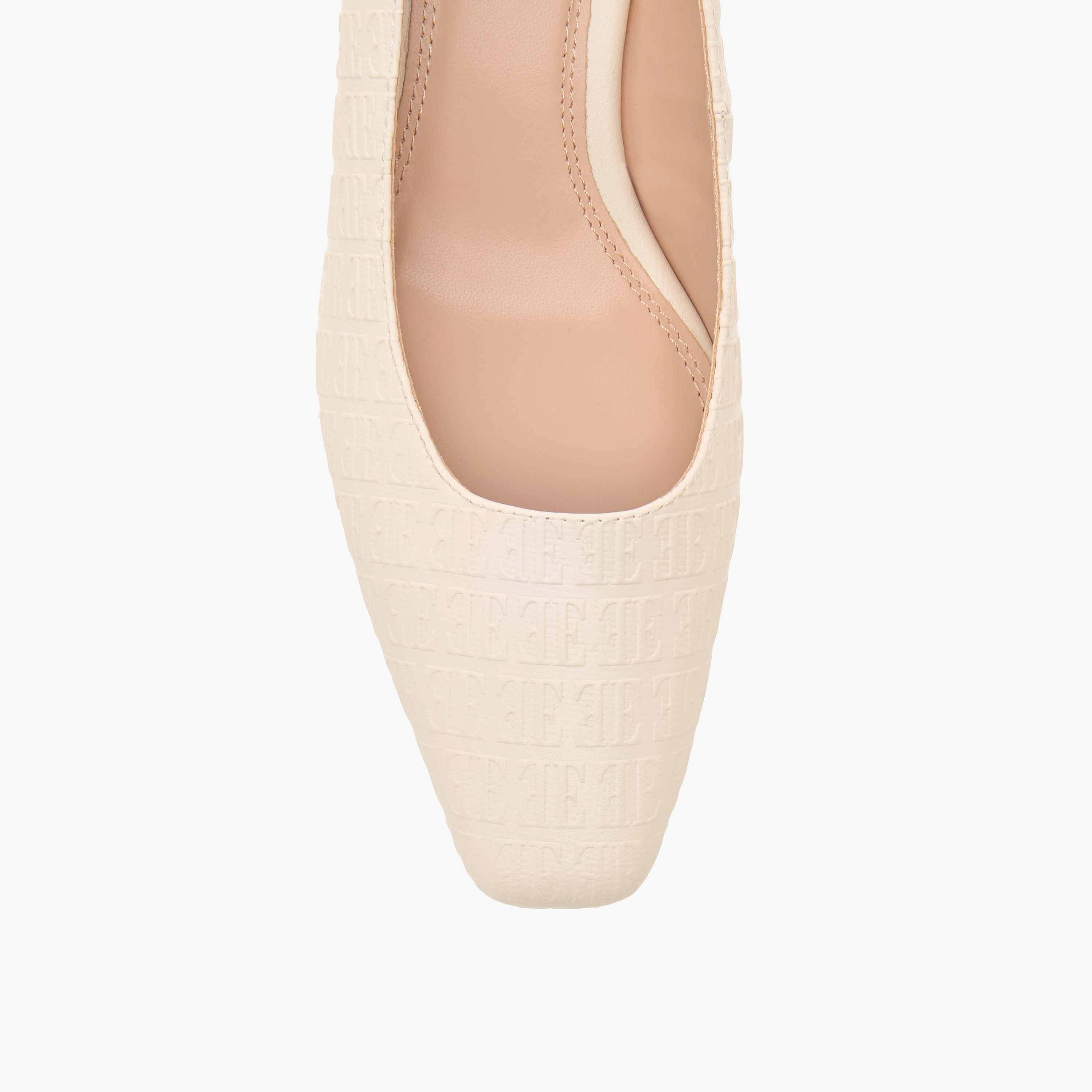 حذاء كلاسيكي بتصميمم مونوجرام بارز الملمس وكعب صغير للنساء من إيل-women-shoes-heels-image-4