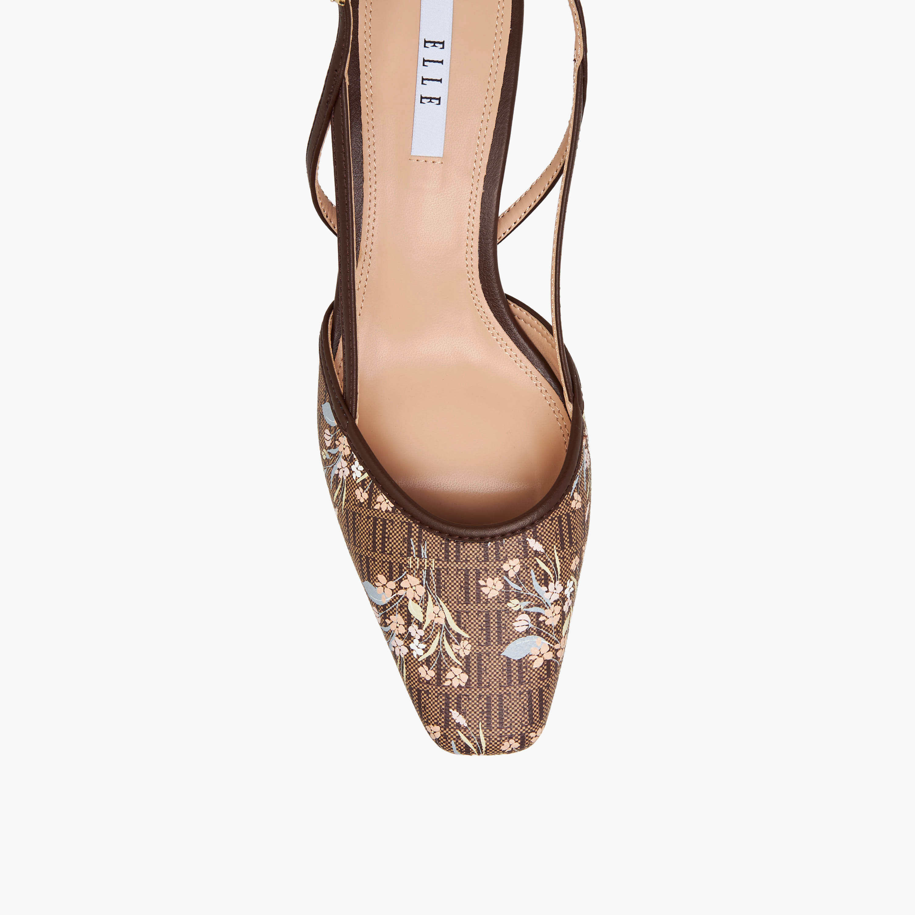 حذاء بكعب صغير بطبعات مونوجرام للنساء من إيل-women-shoes-sandals-heeled-image-4