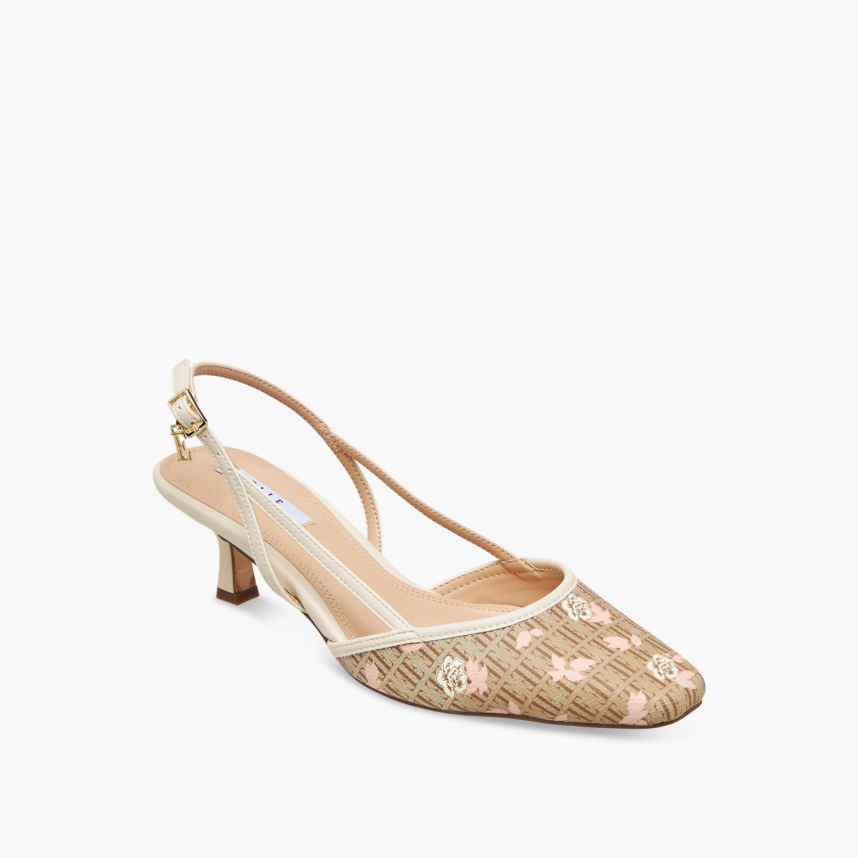 Elle Women Monogram Print Kitten Heel Shoes-women-shoes-sandals-heeled-image-2