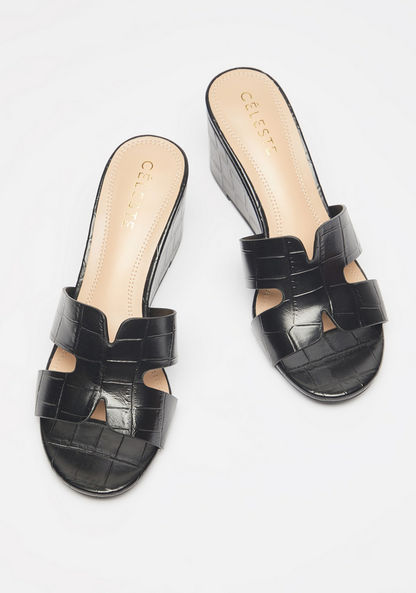 Celeste Women's Slip-On Sandals with Wedge Heels-Women%27s Heel Sandals-image-2