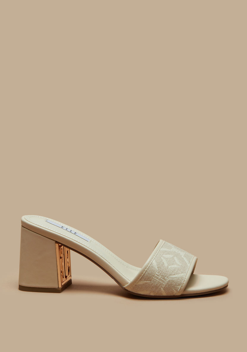 Elle Women's Textured Slip-On Sandals with Block Heels-Women%27s Heel Sandals-image-3