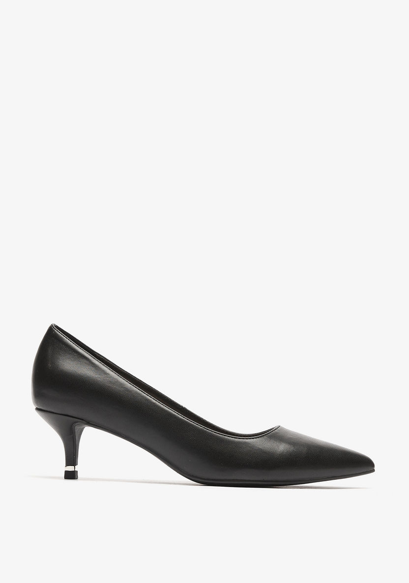 Celeste Women's Pointed Toe Slip-On Pumps with Kitten Heels-Women%27s Heel Shoes-image-2
