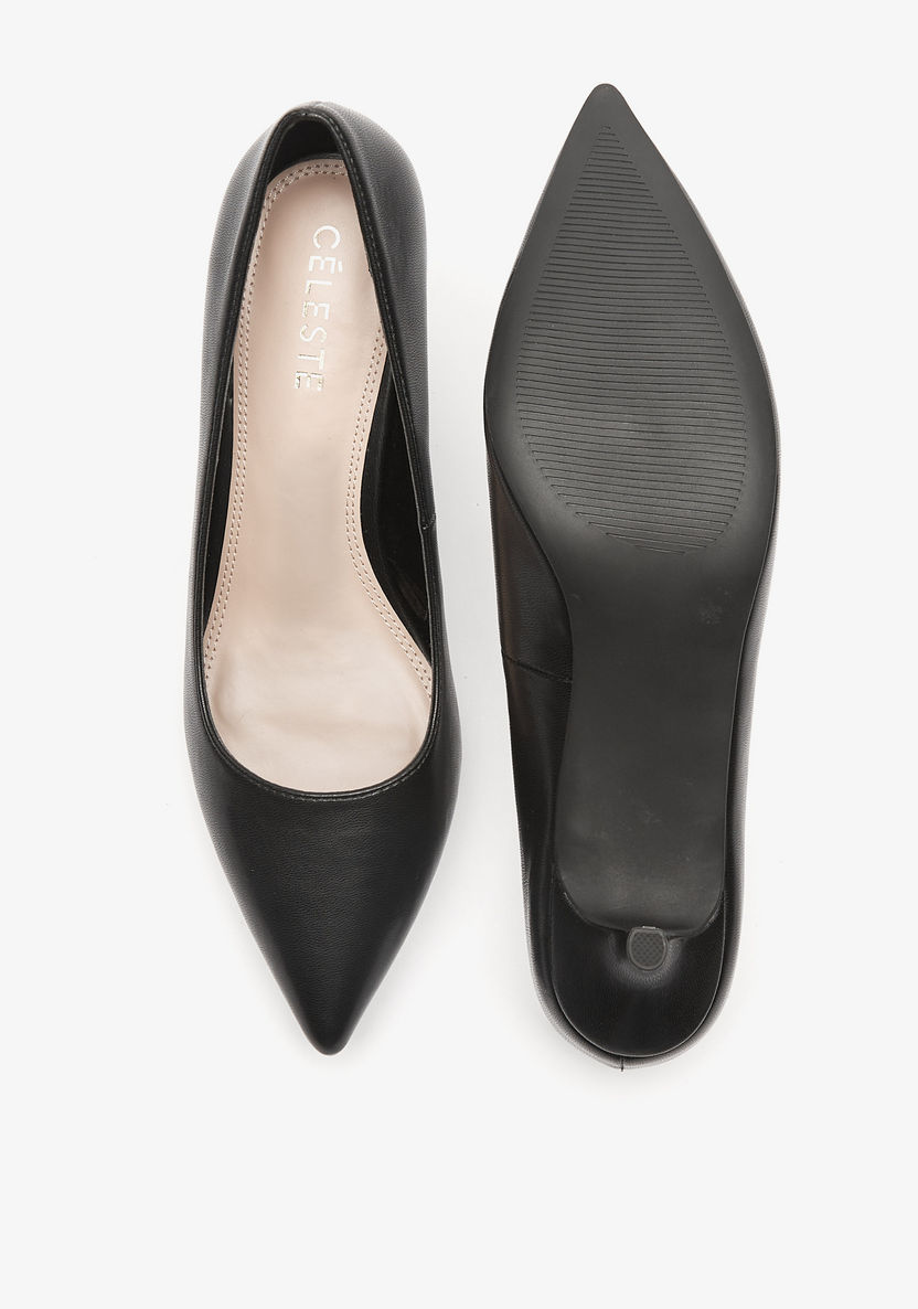 Celeste Women's Pointed Toe Slip-On Pumps with Kitten Heels-Women%27s Heel Shoes-image-4