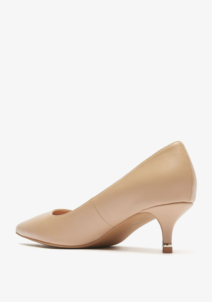 Celeste Women's Pointed Toe Slip-On Pumps with Kitten Heels-Women%27s Heel Shoes-image-1