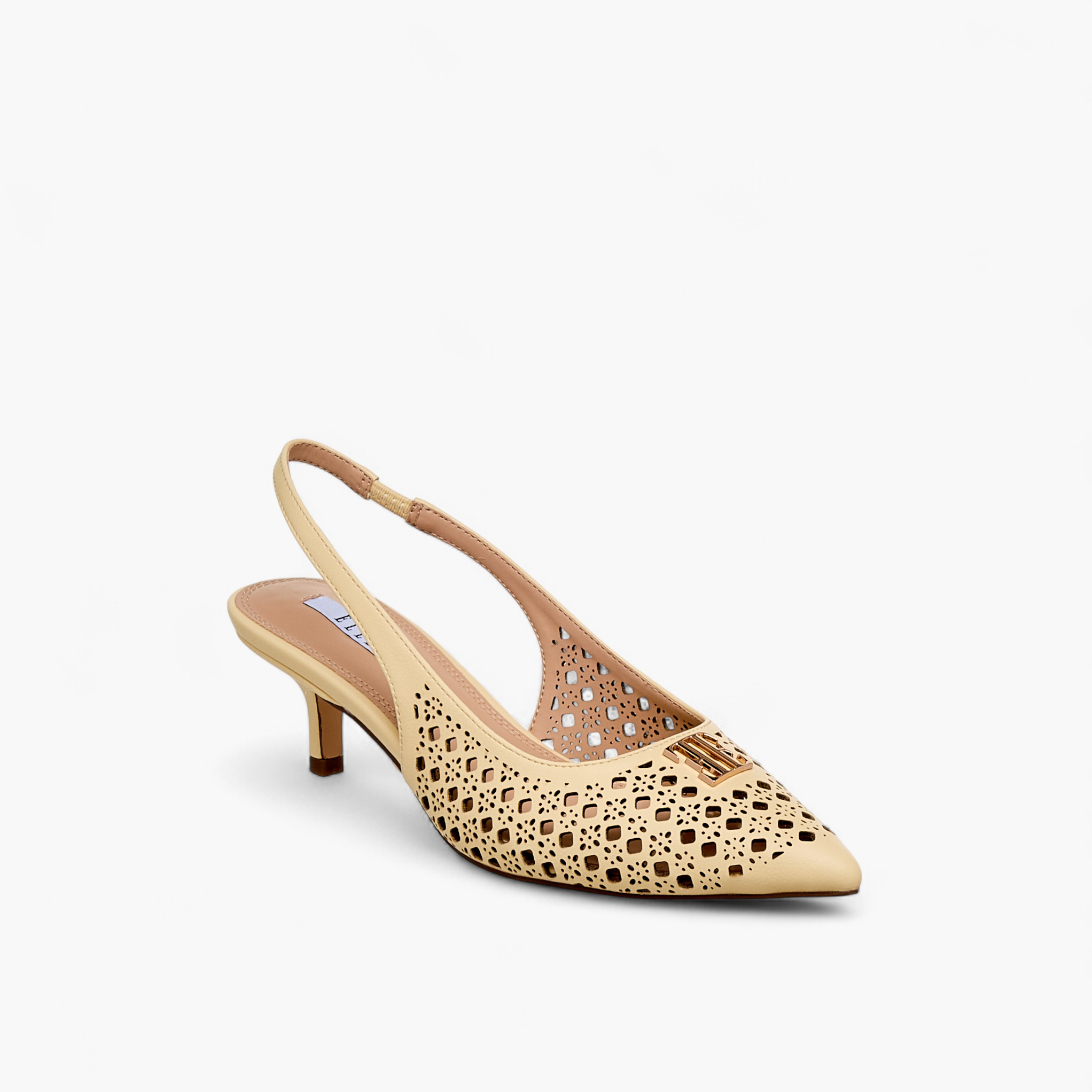 صندل بكعب صغير وحزام خلفي وزينة وتفاصيل مفرّغة للنشاء من إيل-women-shoes-sandals-heeled-image-2