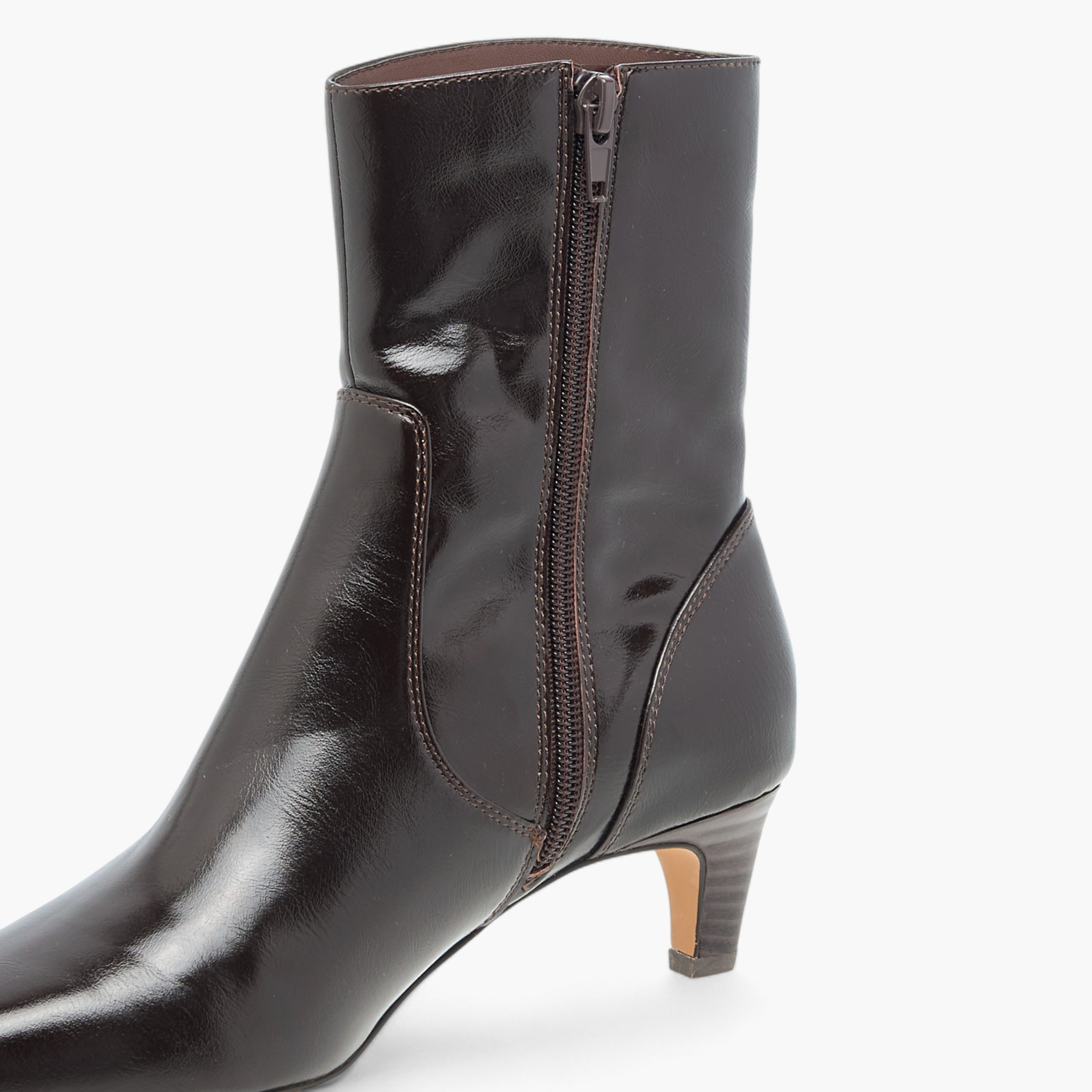Celeste Women's Solid Ankle Boots with Zip Closure and Kitten Heels-women-shoes-boots-image-4
