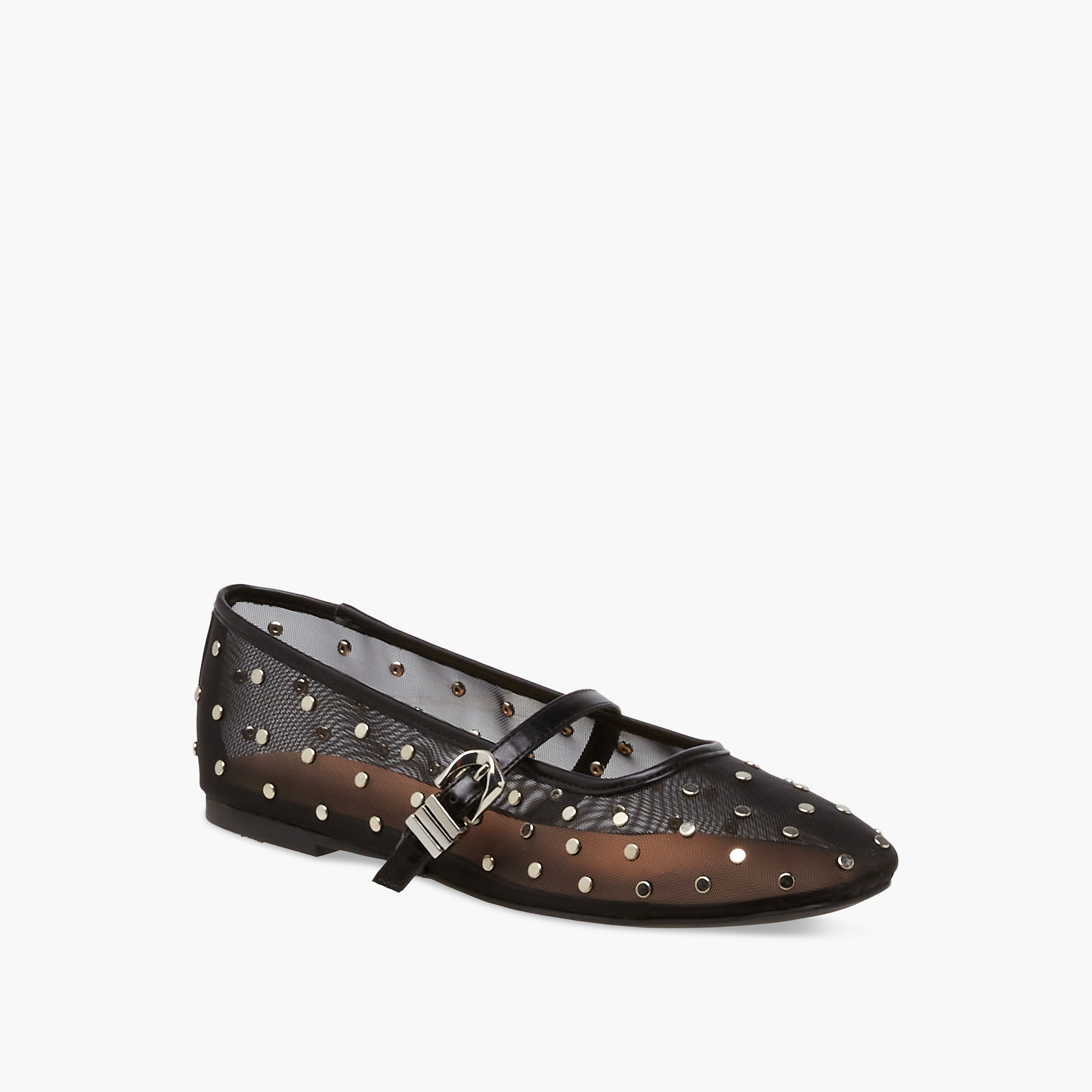 Celeste Women Studded Buckle Closure Ballerina Shoes-women-shoes-ballerinas-image-2