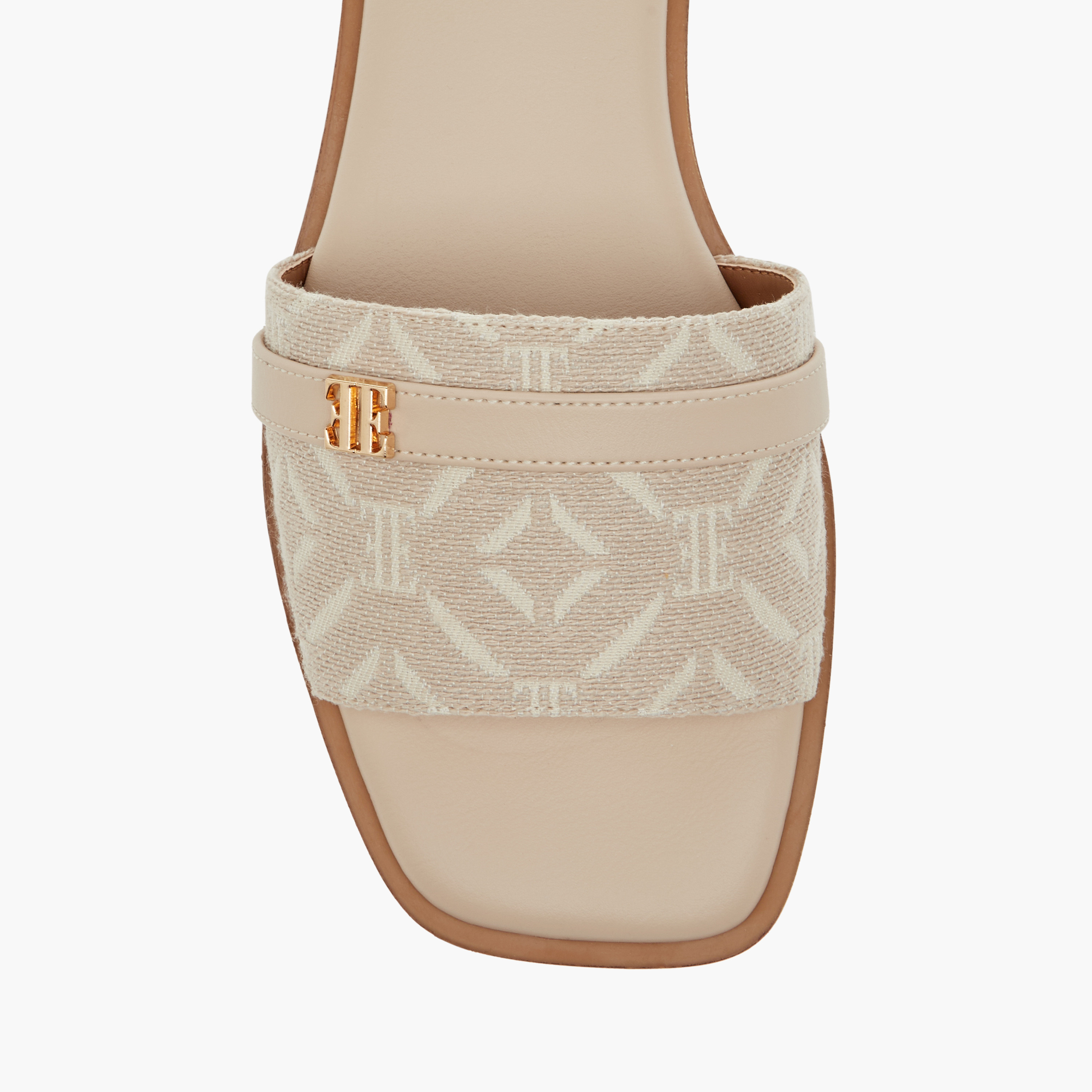 Elle Women's Textured Slip-On Sandals with Metal Accent-women-shoes-flats-sandals-image-4