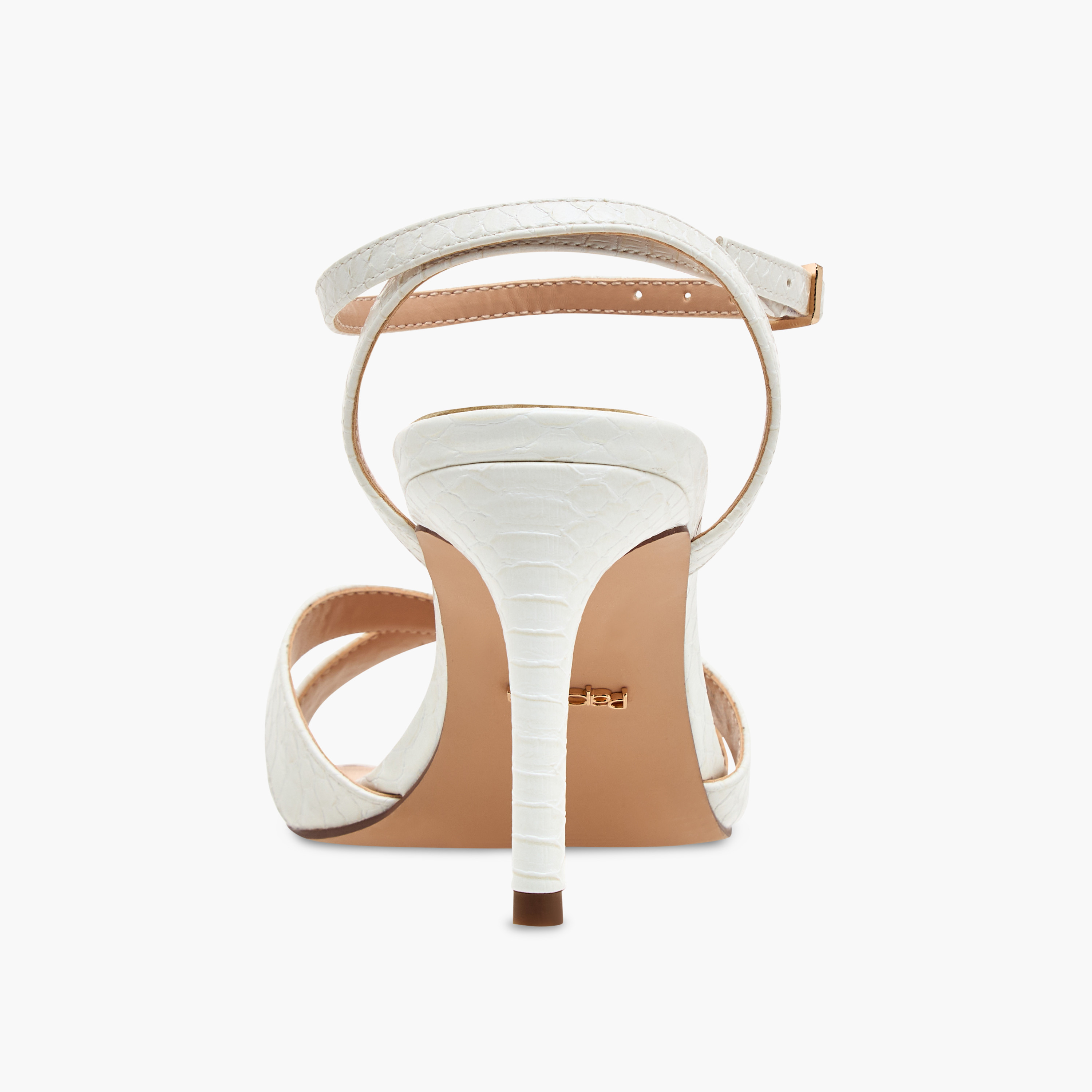 Paprika Animal Textured Cross Strap Sandals with Buckle Closure and Stiletto Heels-women-shoes-sandals-heeled-image-5
